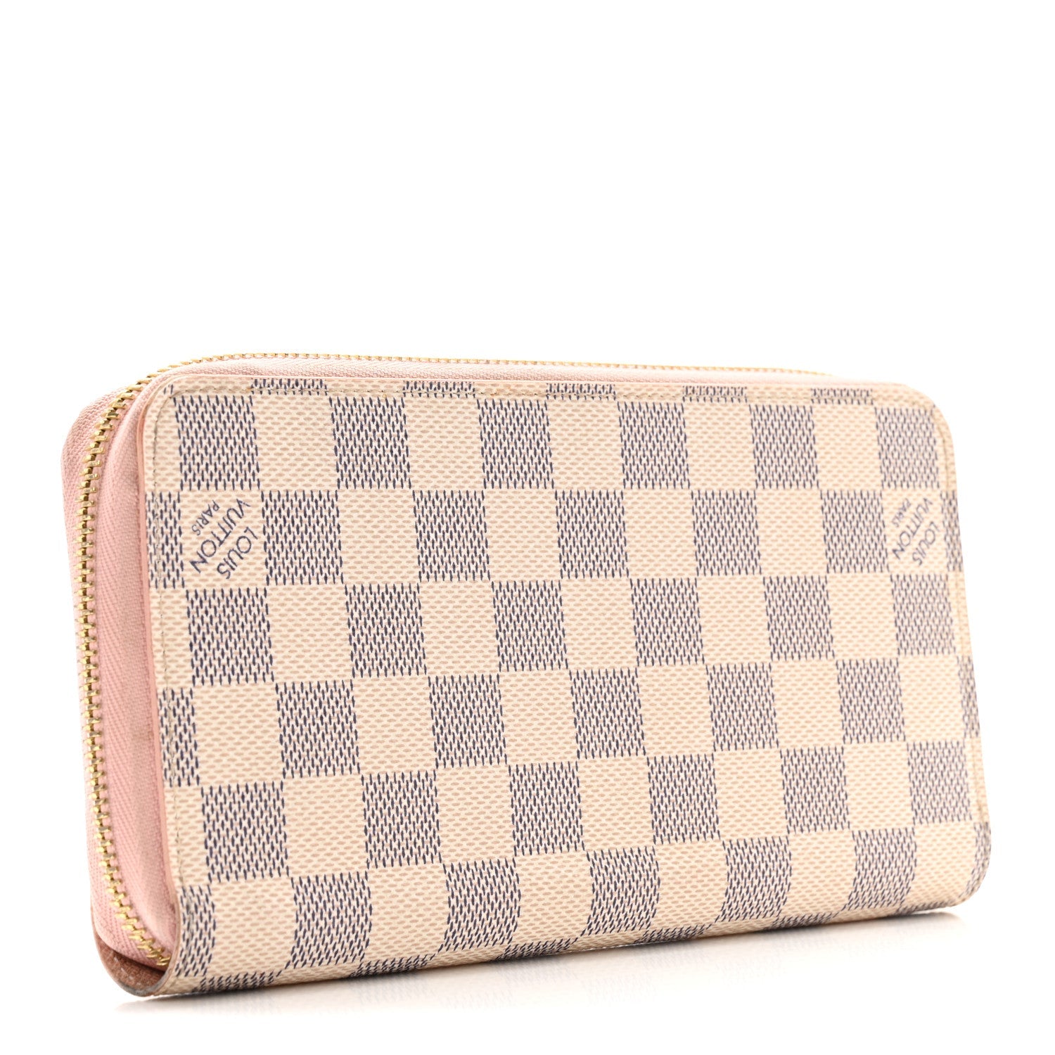 Damier Azur Zippy Wallet Rose Ballerine