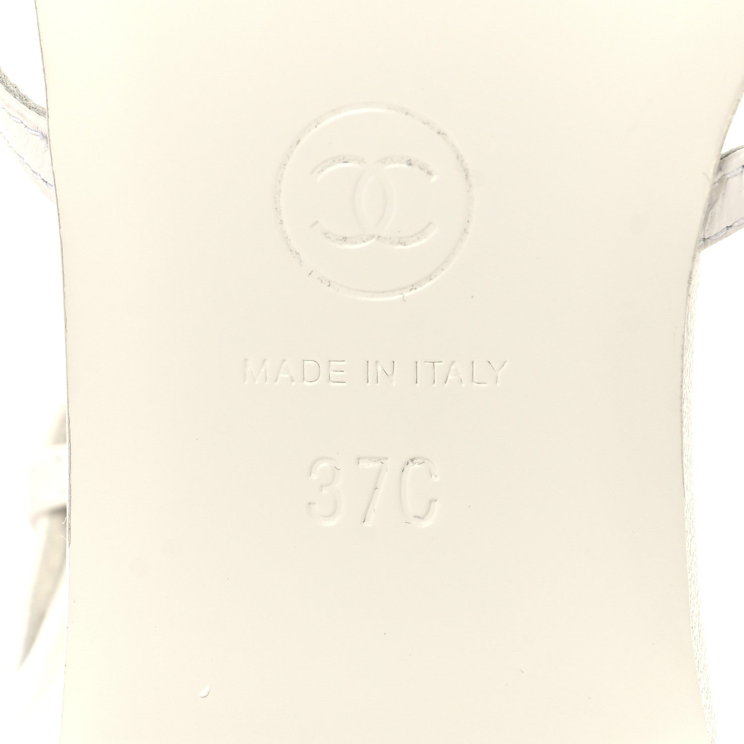 Lambskin Crystal CC Sandals 37 White