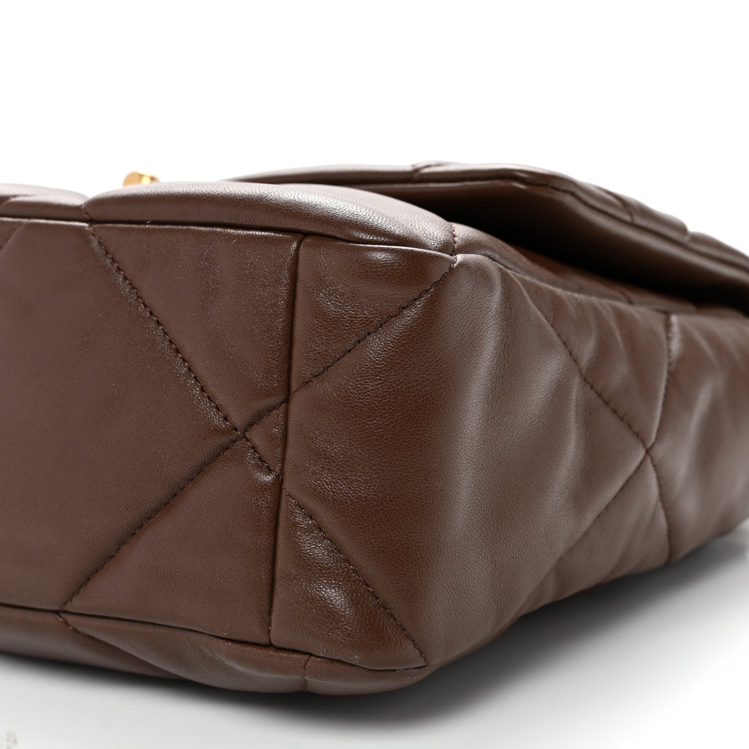 Lambskin Quilted Large Chanel 19 Flap Dark Brown