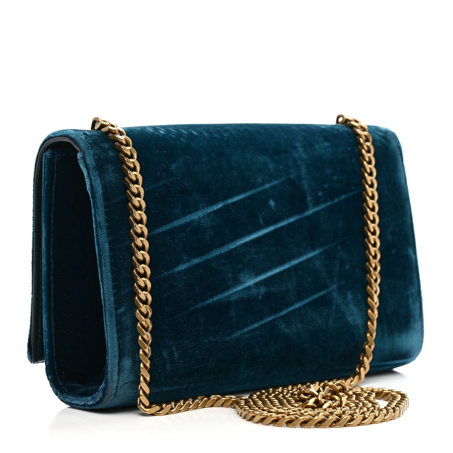 Velvet Small Classic Monogram Kate Tassel Satchel Blue