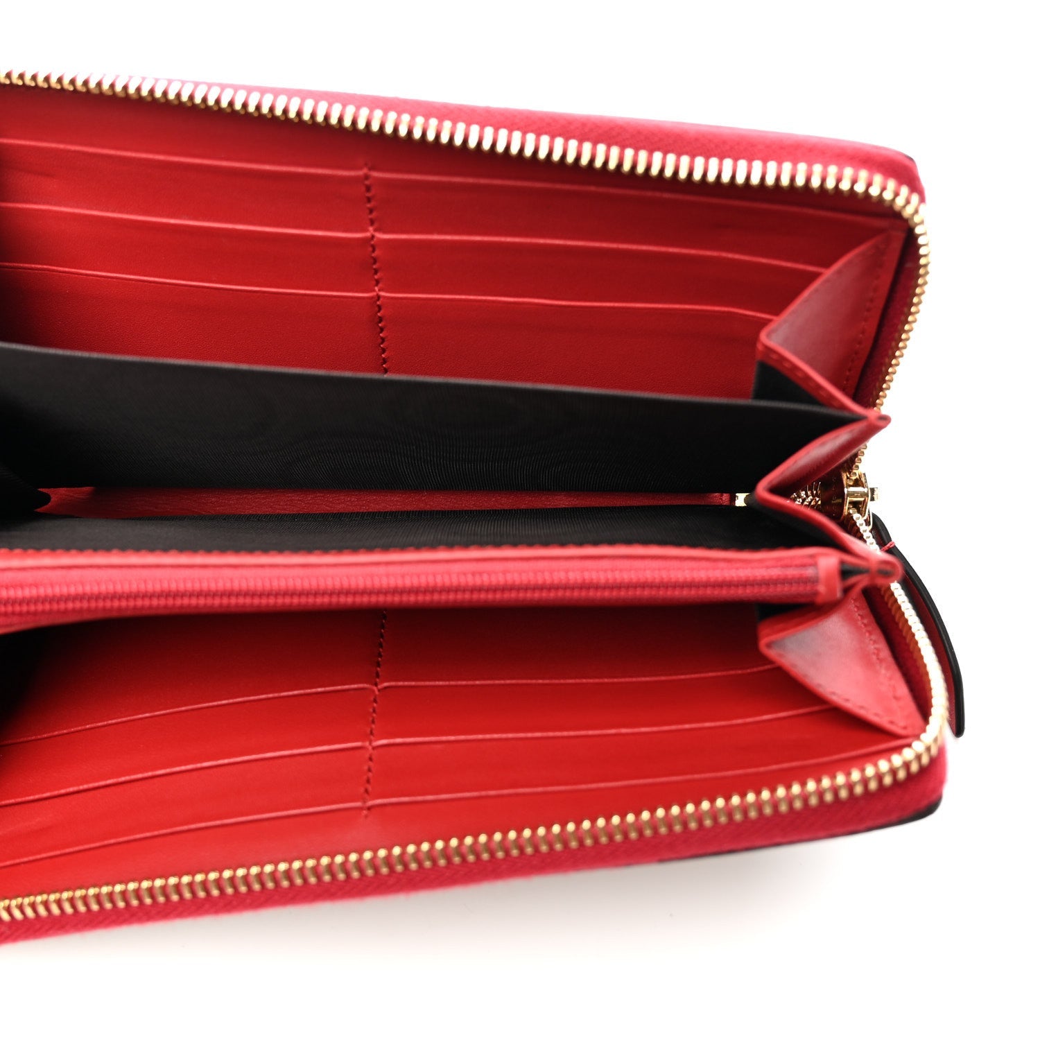 GG Supreme Monogram Mystic Cat Zip Around Wallet Red