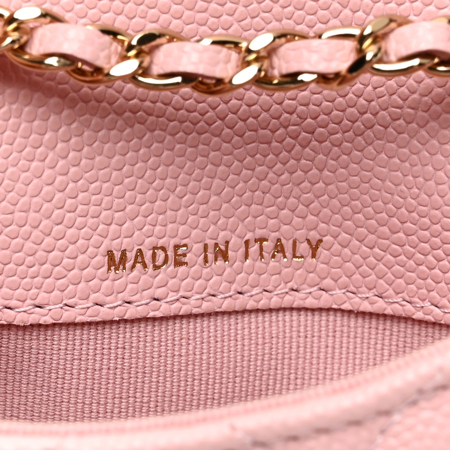Caviar Quilted Mini Chain Belt Bag Light Pink
