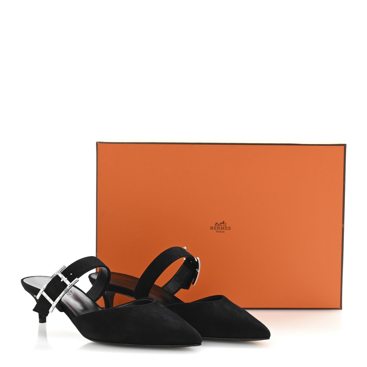 Suede Goatskin Blink Mules 36 Black