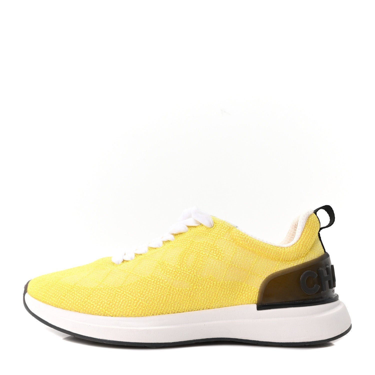 Mesh Embroidered CC Sneakers 38.5 Yellow
