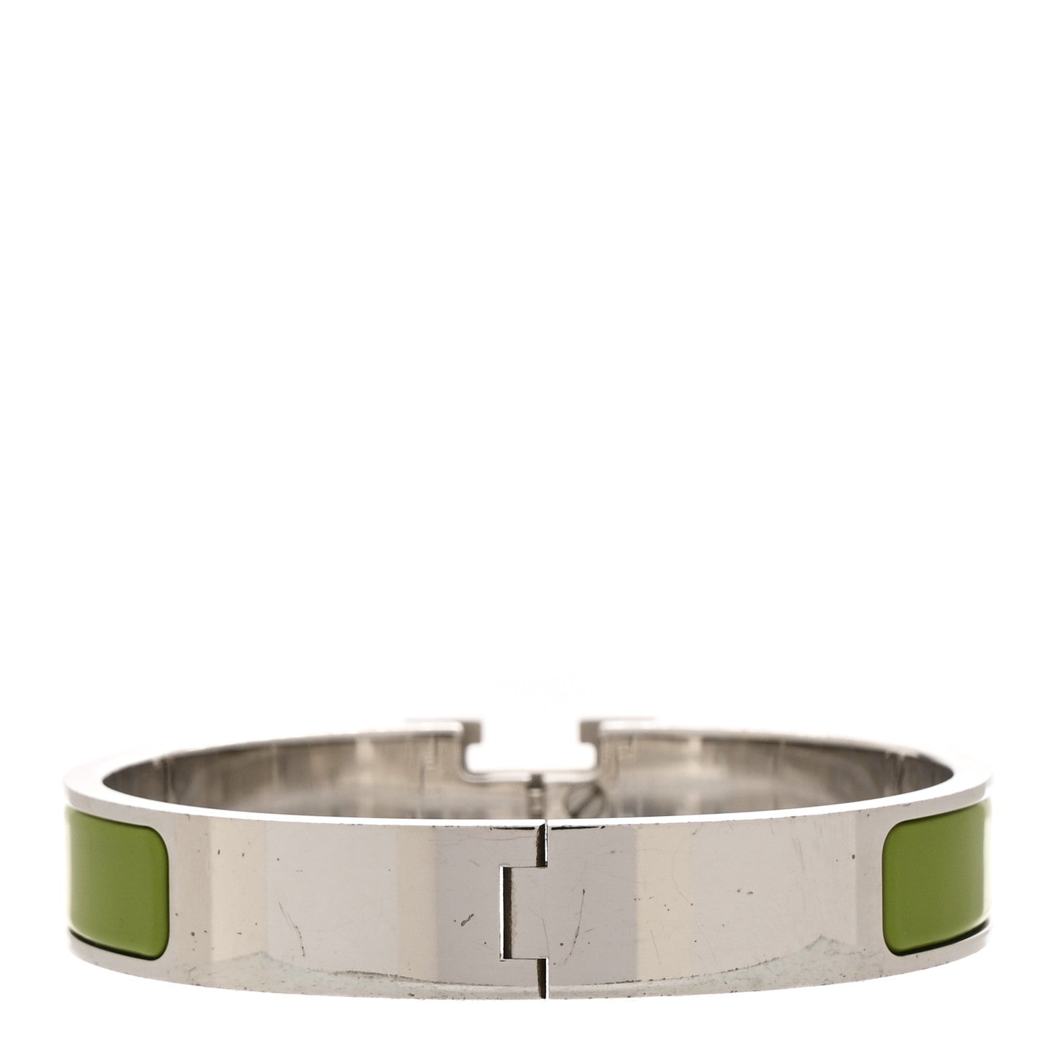 Enamel Narrow Clic Clac H Bracelet GM Vert Prairie
