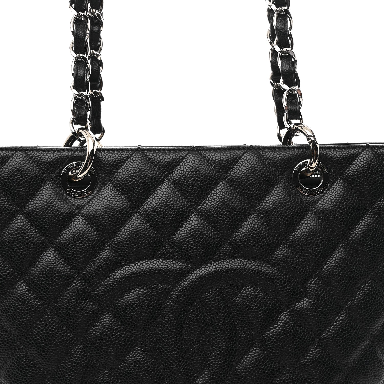 Caviar Quilted Grand Shopping Tote GST Black