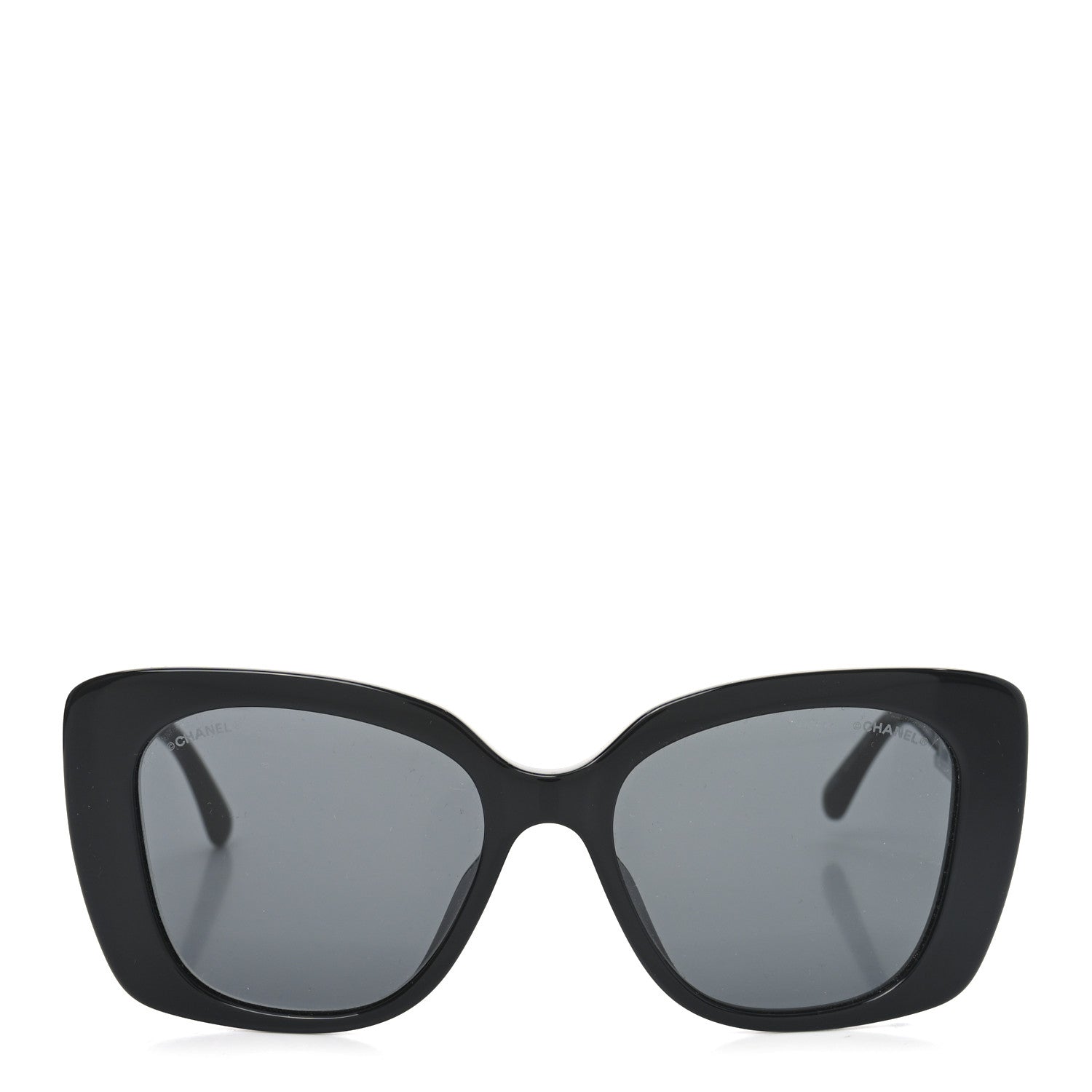 Acetate Strass Square Sunglasses 5422-B-A Black White