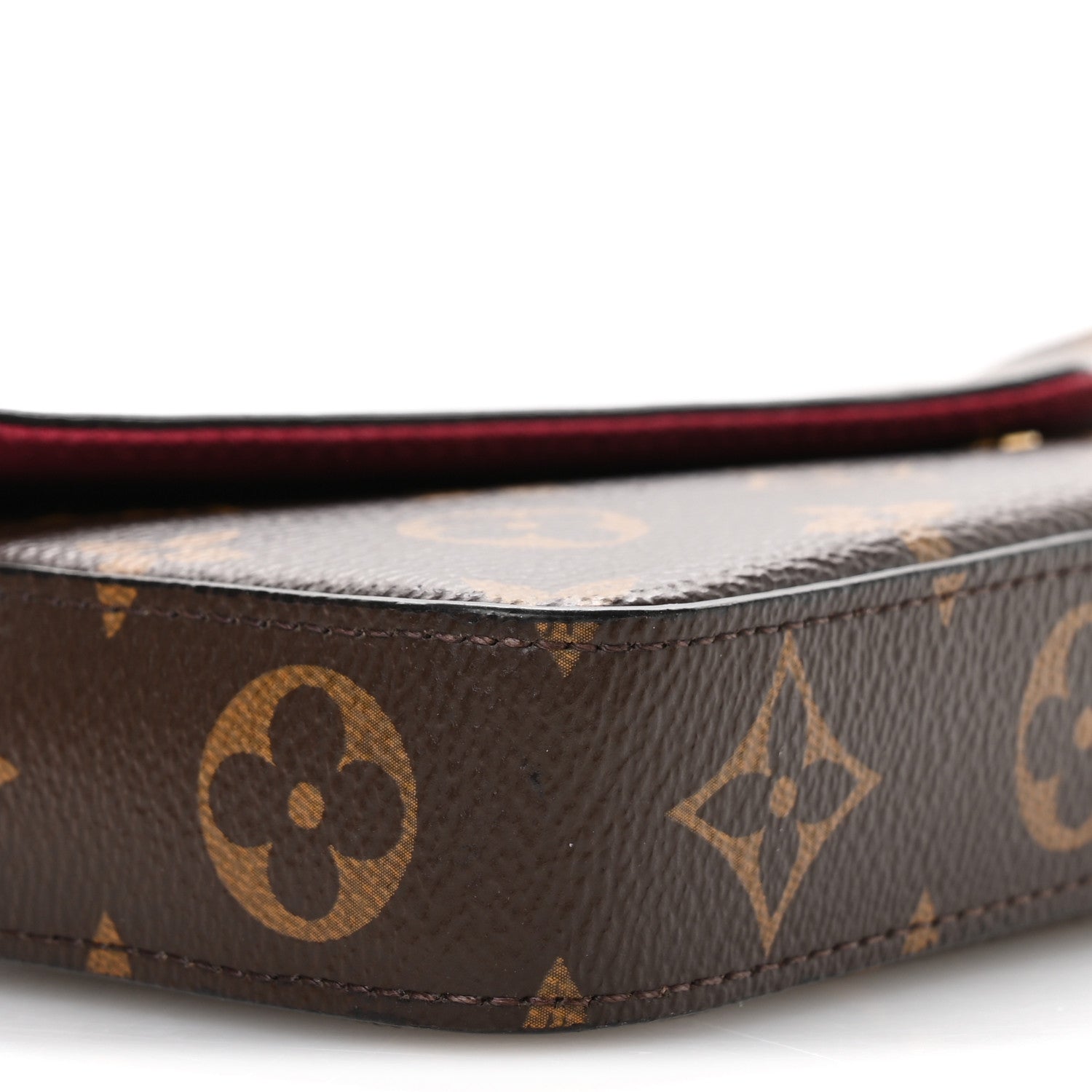Monogram Pochette Felicie Chain Wallet Fuchsia