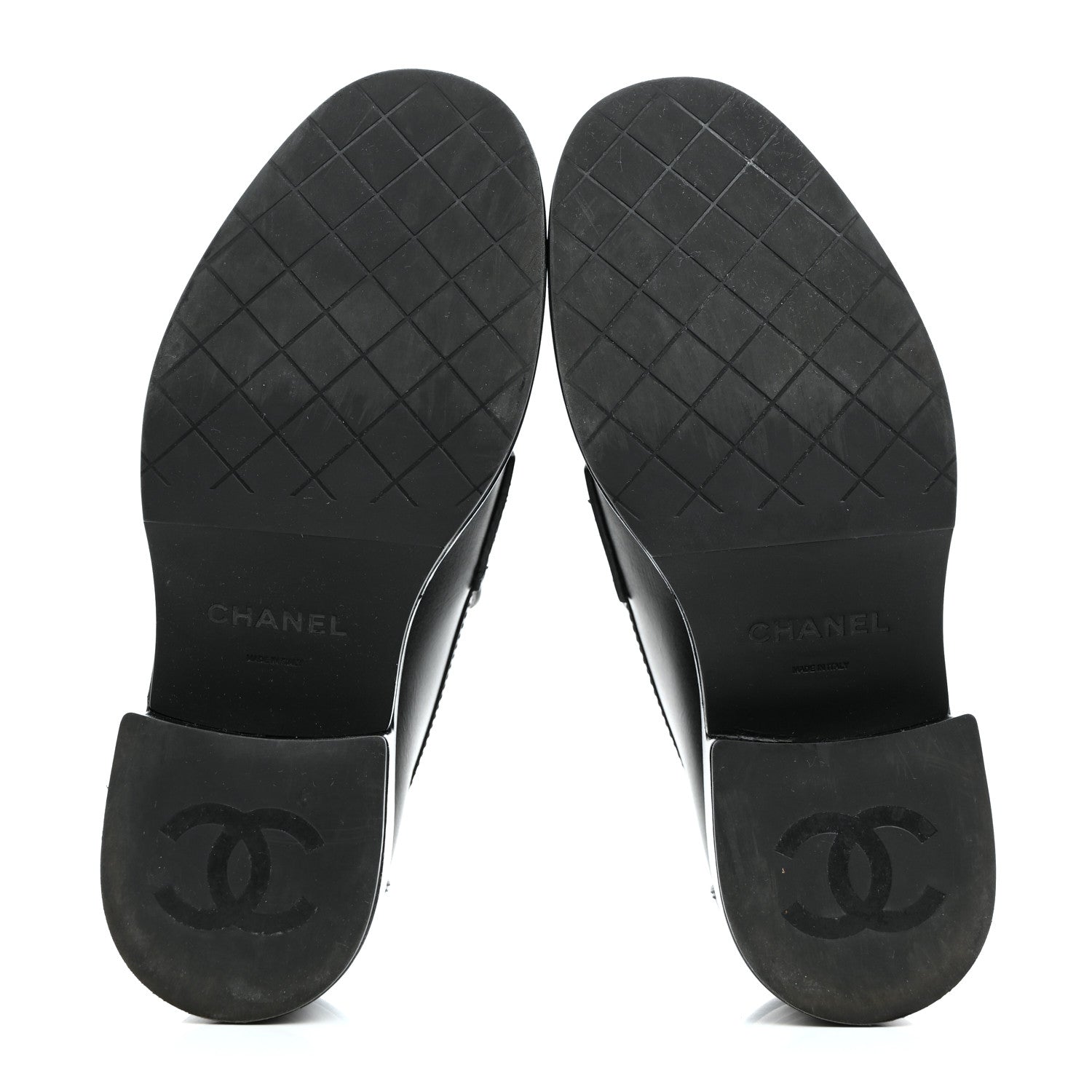 Calfskin CC Platform Loafers 36 Black