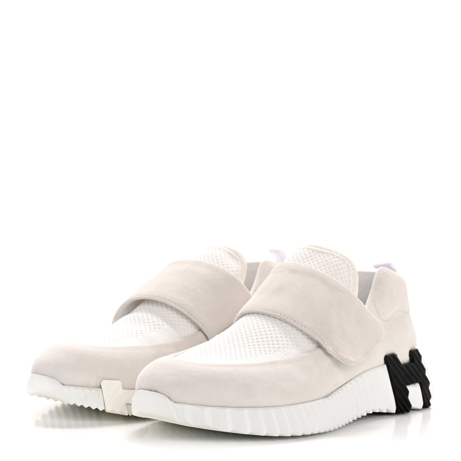 Suede Goatskin Mesh Fabric H Sneakers 38 White
