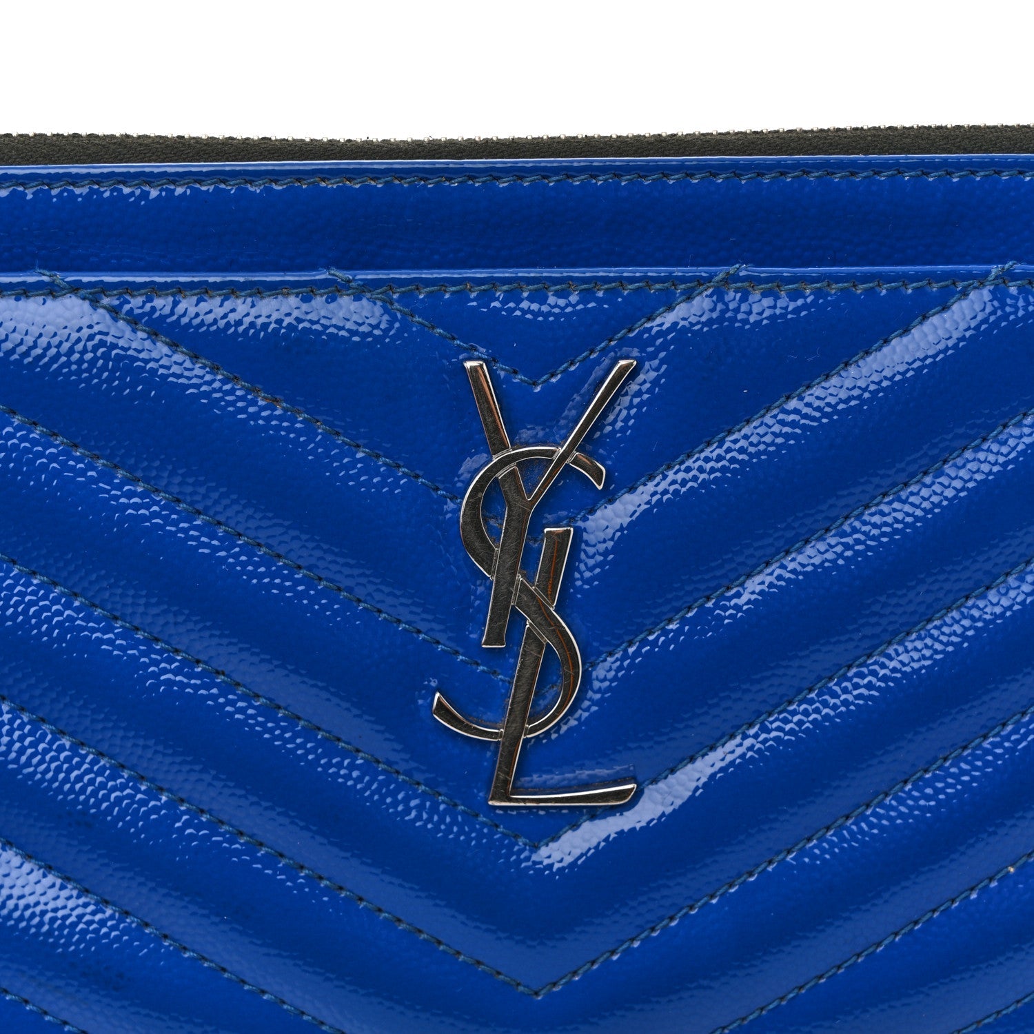 Grain De Poudre Chevron Monogram Bill Pouch Neon Blue