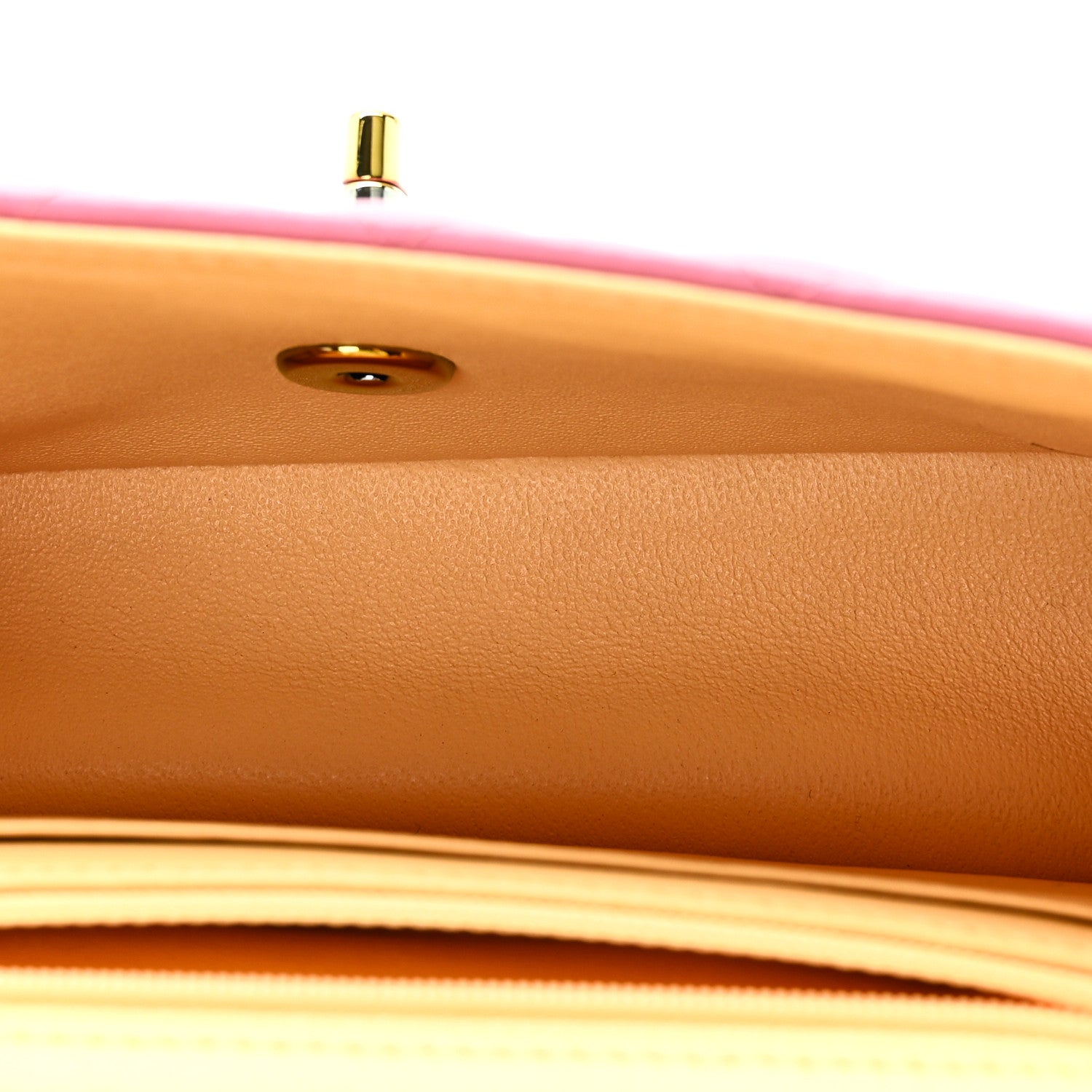 Lambskin Quilted Mini Rectangular Flap Pink Yellow