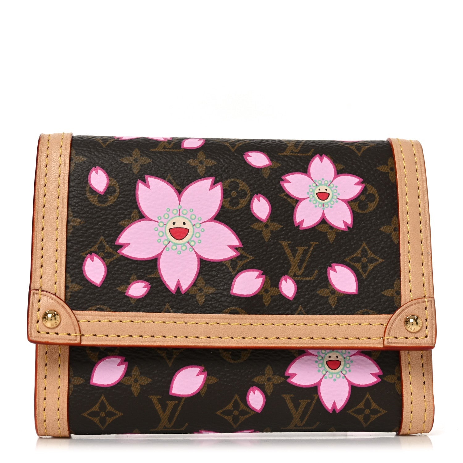 LV X TM Monogram Cherry Blossom Victorine Wallet Sakura Brown