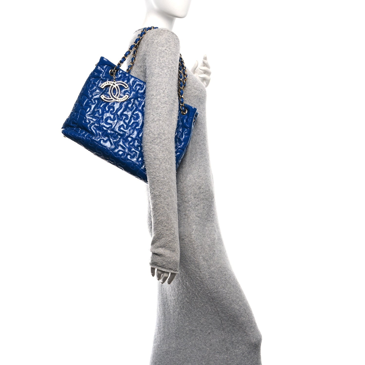 Patent Puzzle Tote Electric Blue