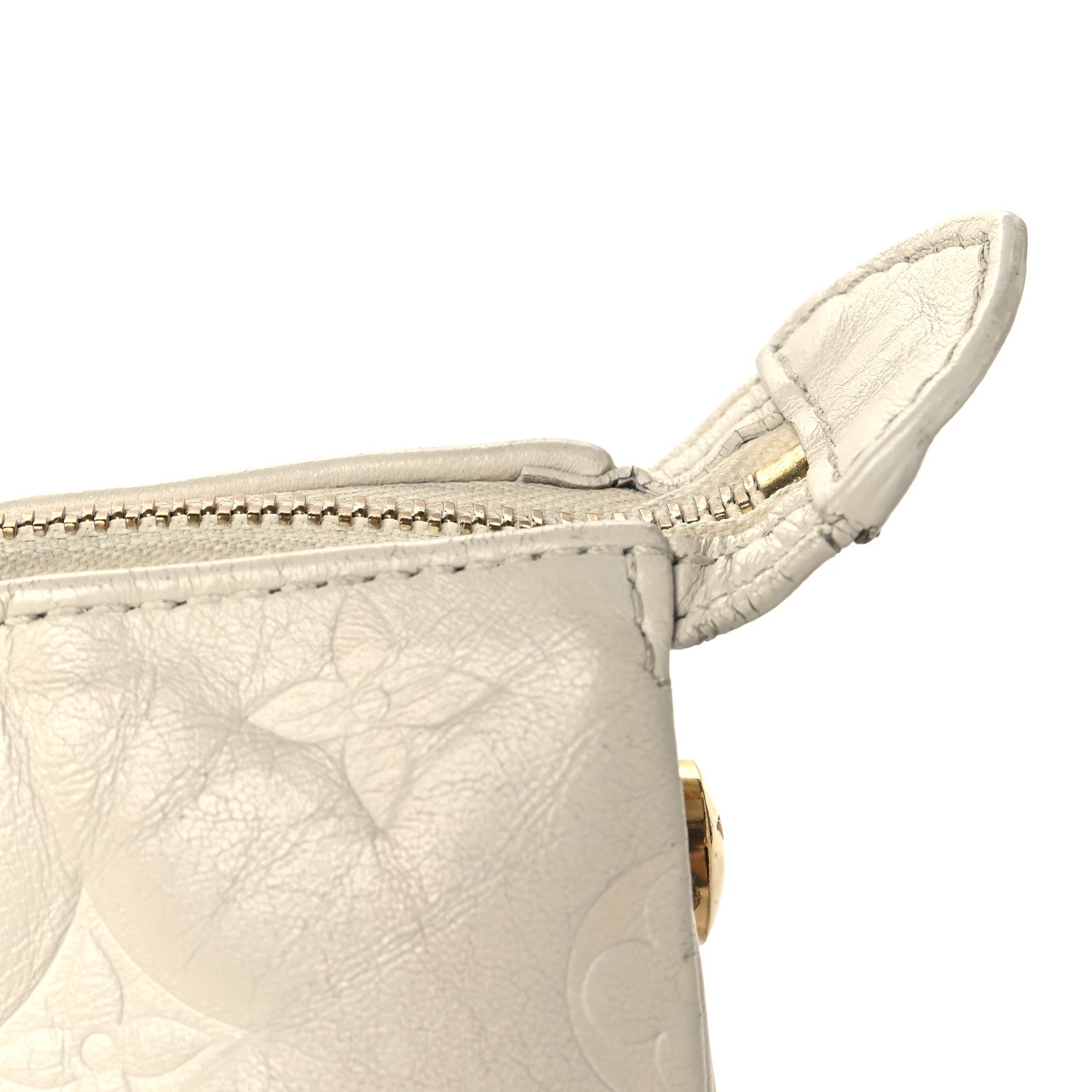 Lambskin Embossed Monogram Coussin PM Beige Cream