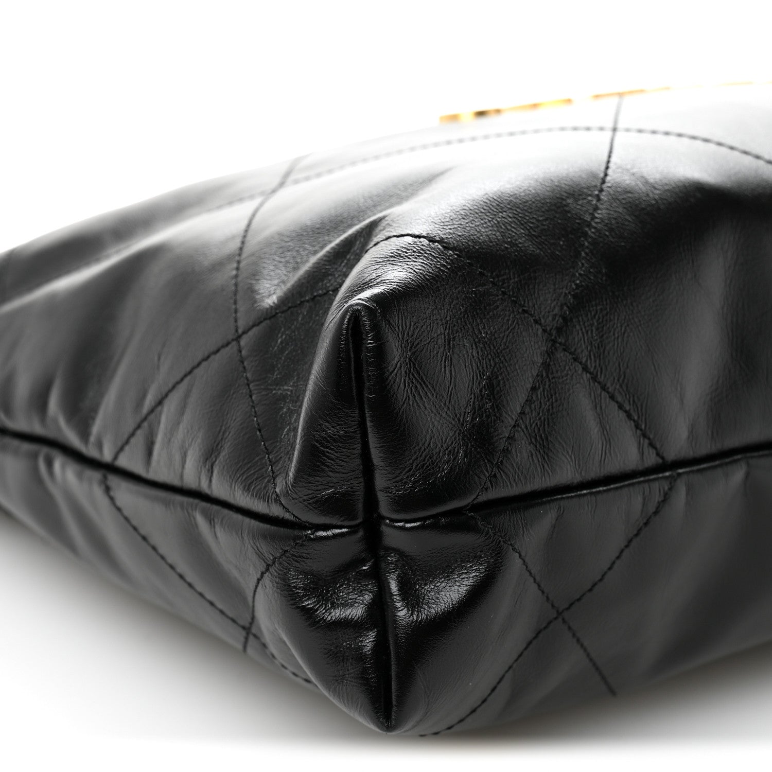 Shiny Calfskin Quilted Small Chanel 22 Black