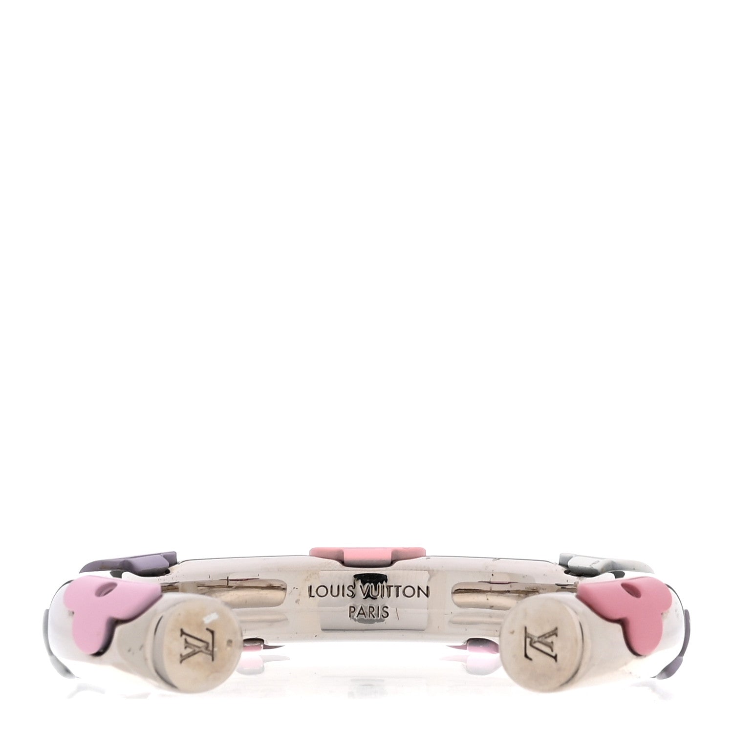 Resin Daily Monogram Bracelet S Silver Pink