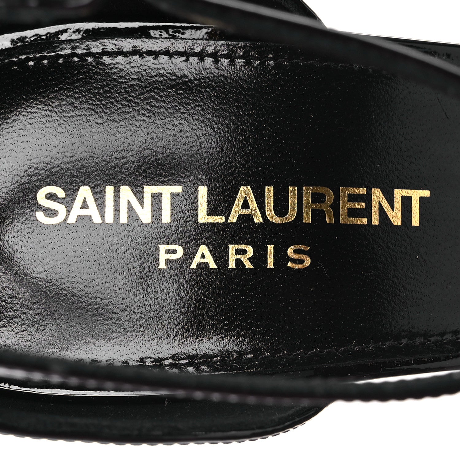 Patent Calfskin Opyum 110 Sandals 40 Black