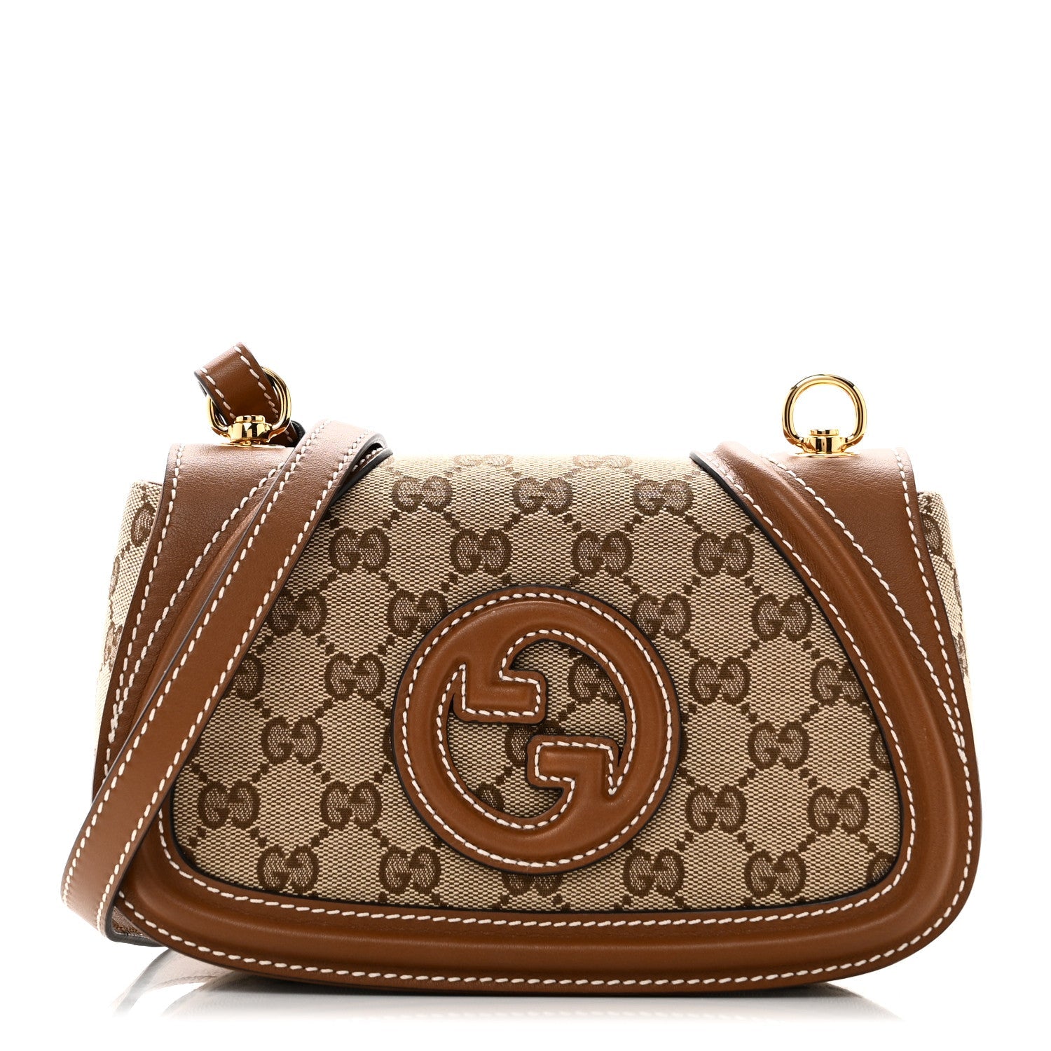 Monogram Calfskin Blondie Small Shoulder Bag Brown