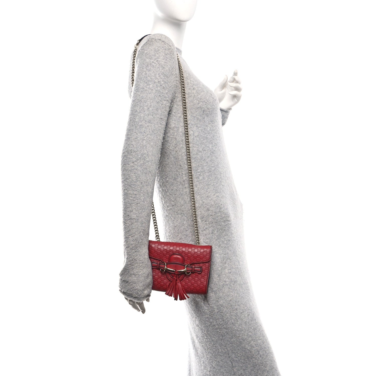 Soft Microguccissima Mini Emily Chain Shoulder Bag Rosso