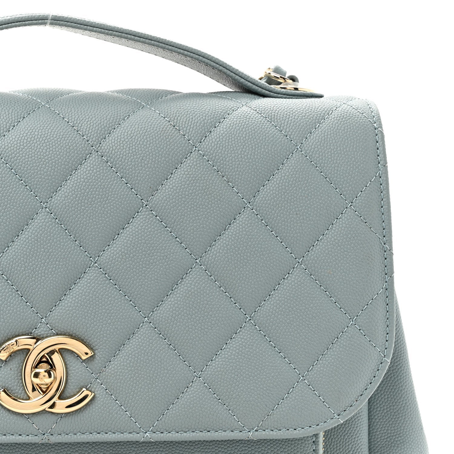 Caviar Quilted Large Business Affinity Flap Blue