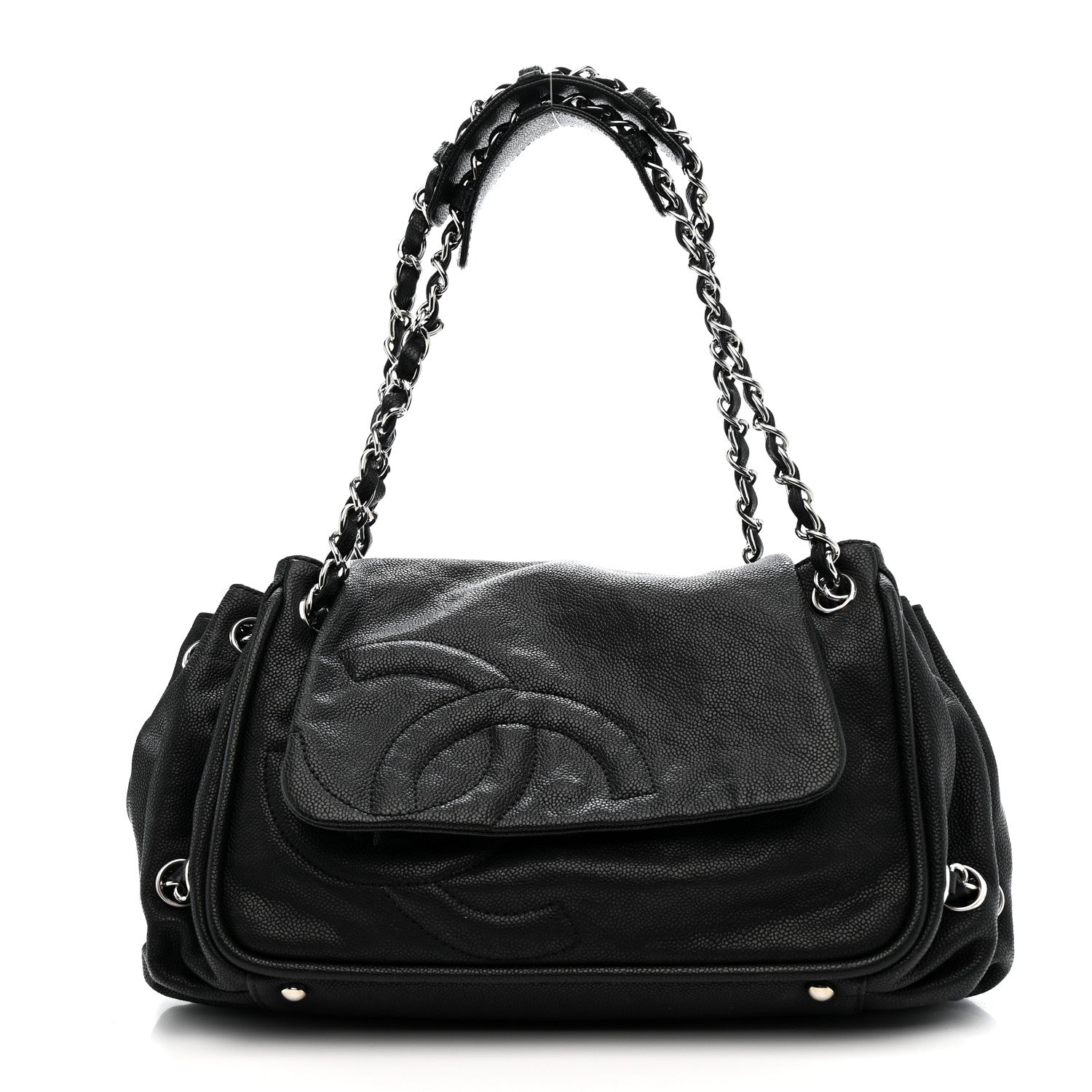 Caviar Diagonal Ligne Flap Black
