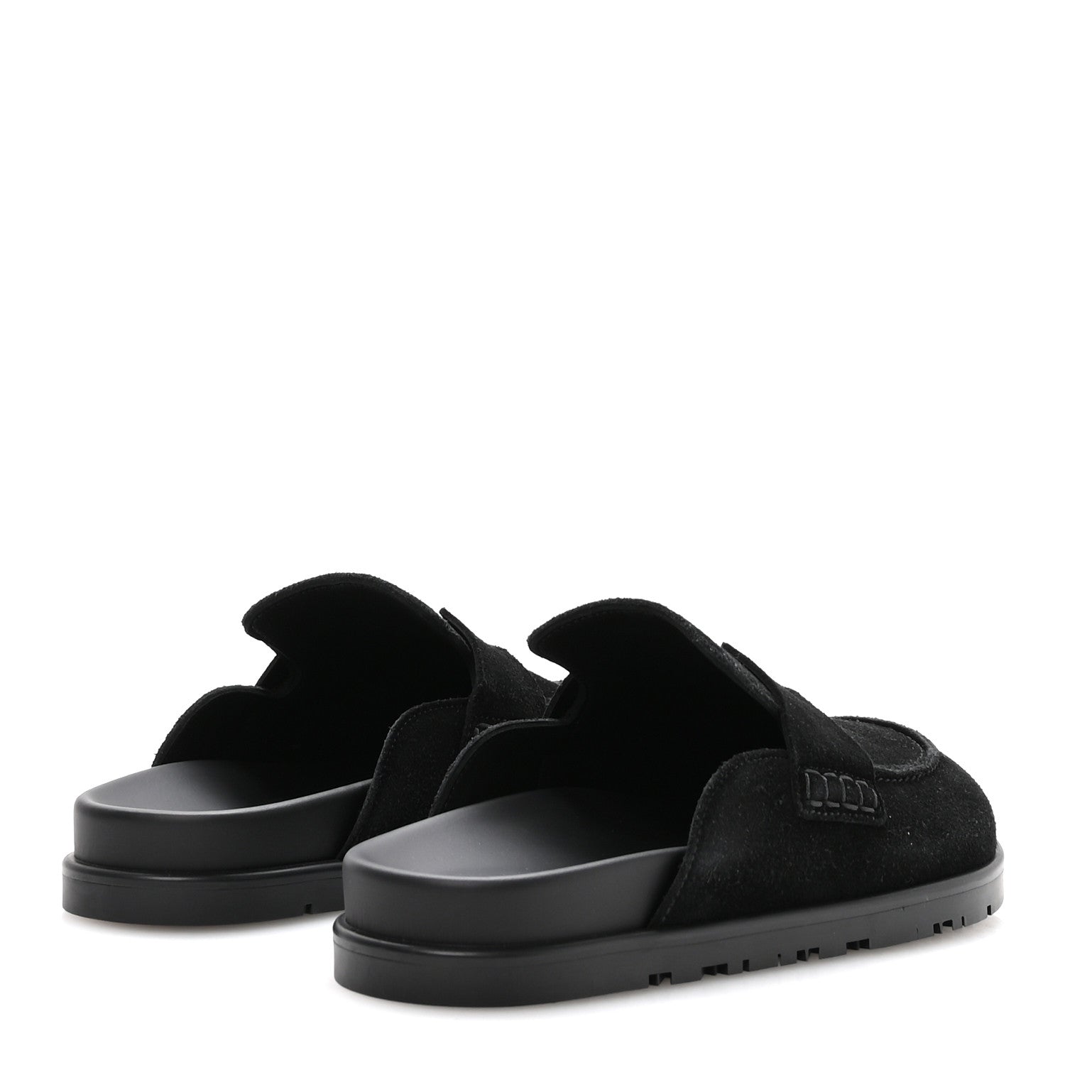 Suede Calfskin Go Mules 36.5 Black