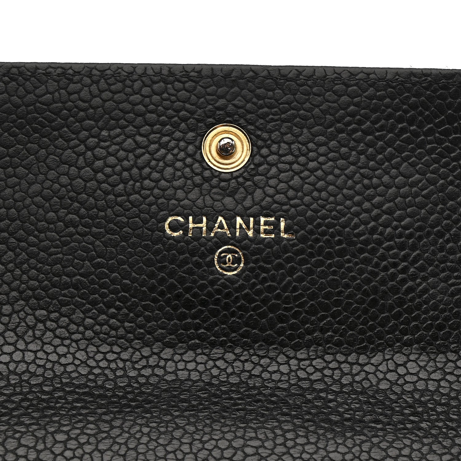 Caviar Quilted Large Gusset Flap Wallet Black