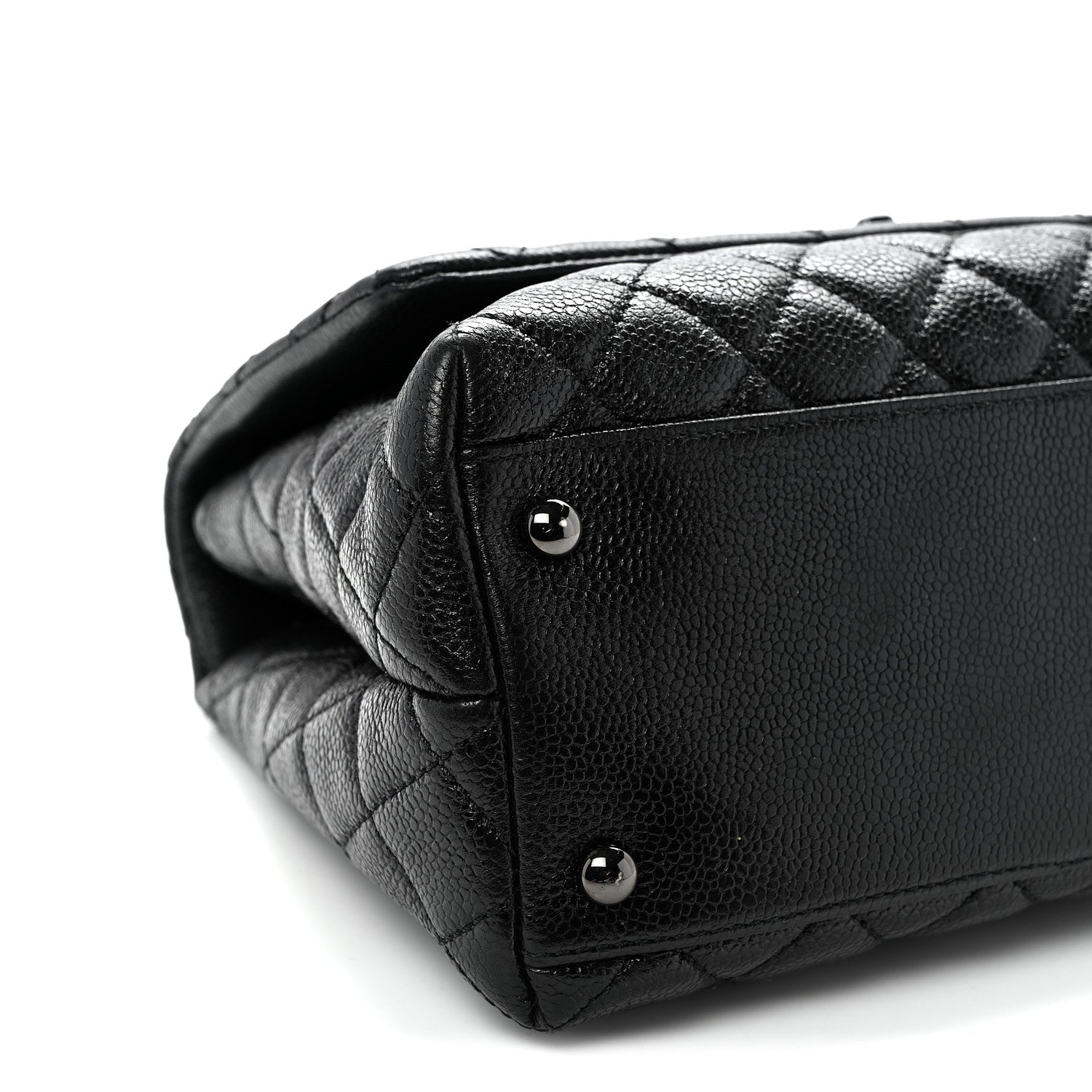 Caviar Quilted Small Coco Handle Flap So Black