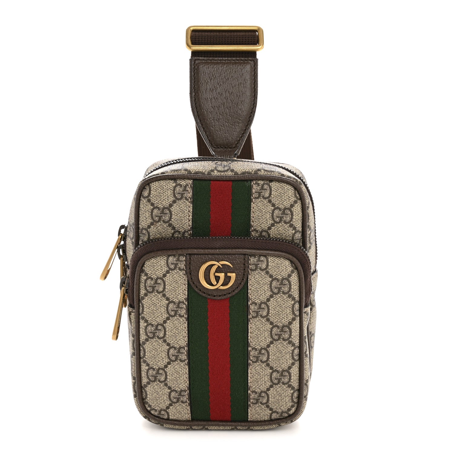 GG Supreme Monogram Web Mini Ophidia Messenger Brown