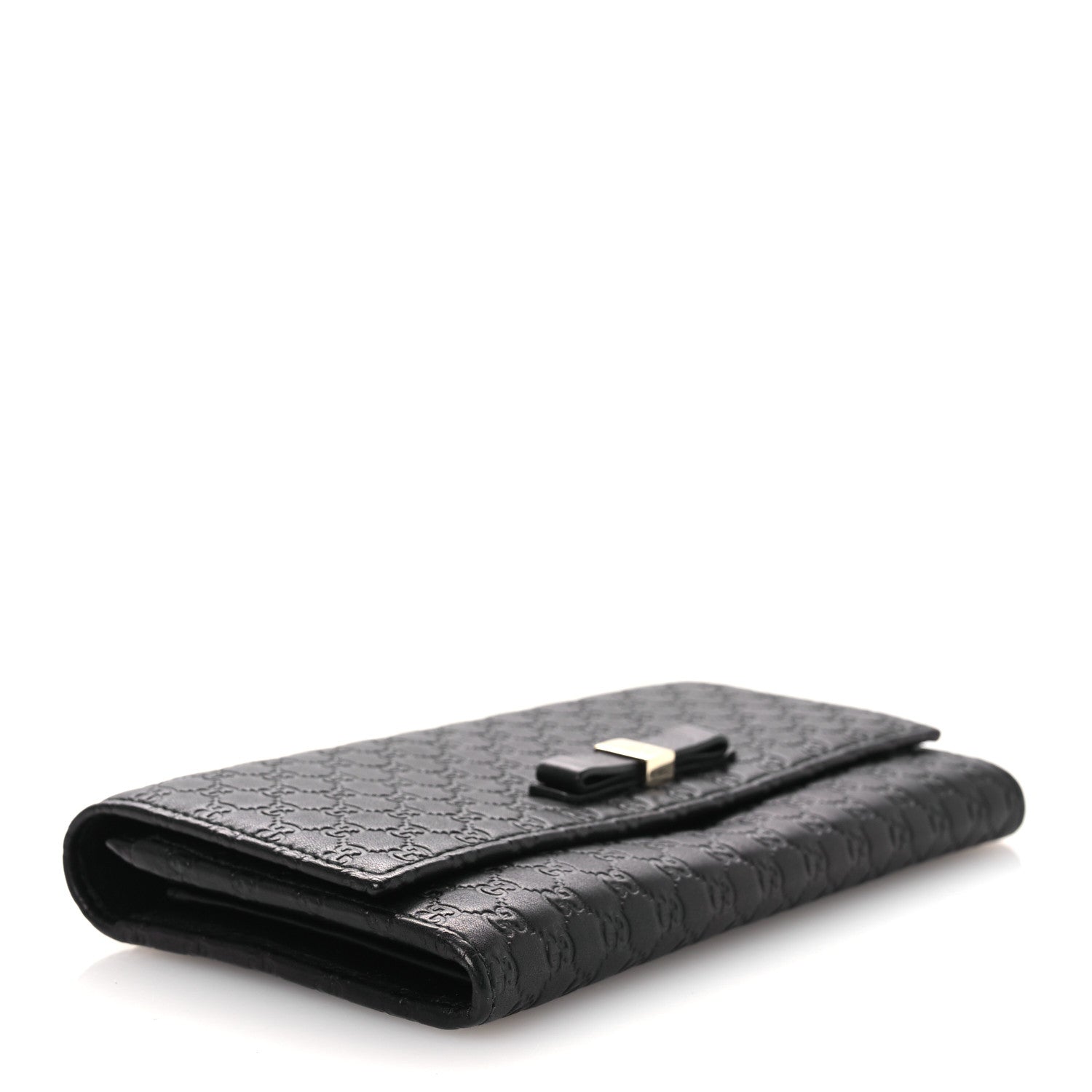 Microguccissima Bow Continental Wallet Black