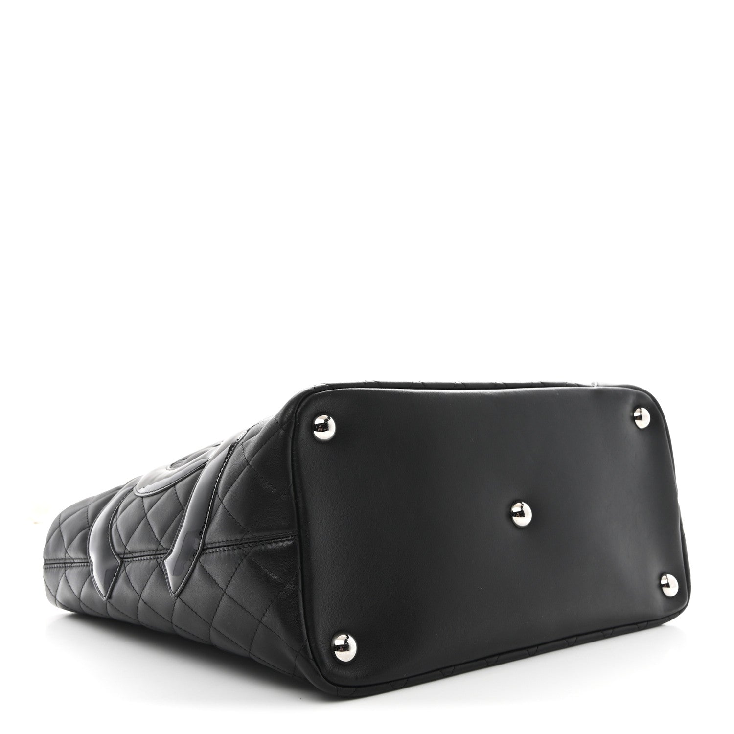 Calfskin Quilted Large Cambon Tote Black