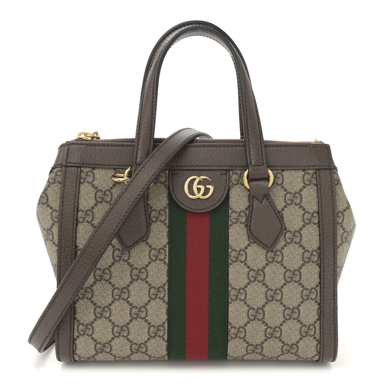 GG Supreme Monogram Small Ophidia Tote Bag Brown