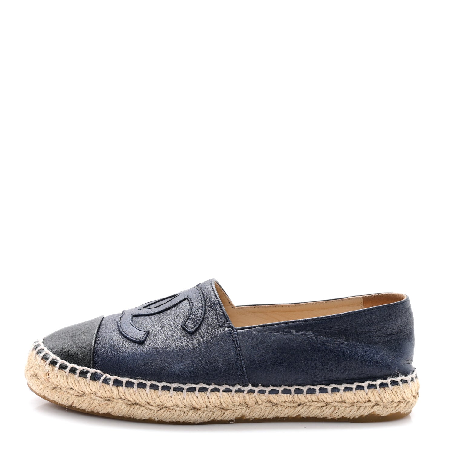 Lambskin CC Espadrilles 36 Navy Black