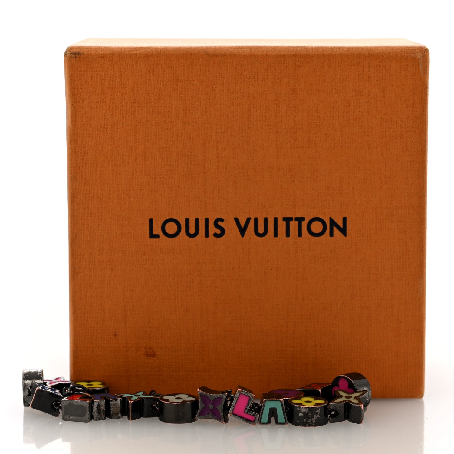 Metal Enamel Monogram Party Bracelet Black Multicolor