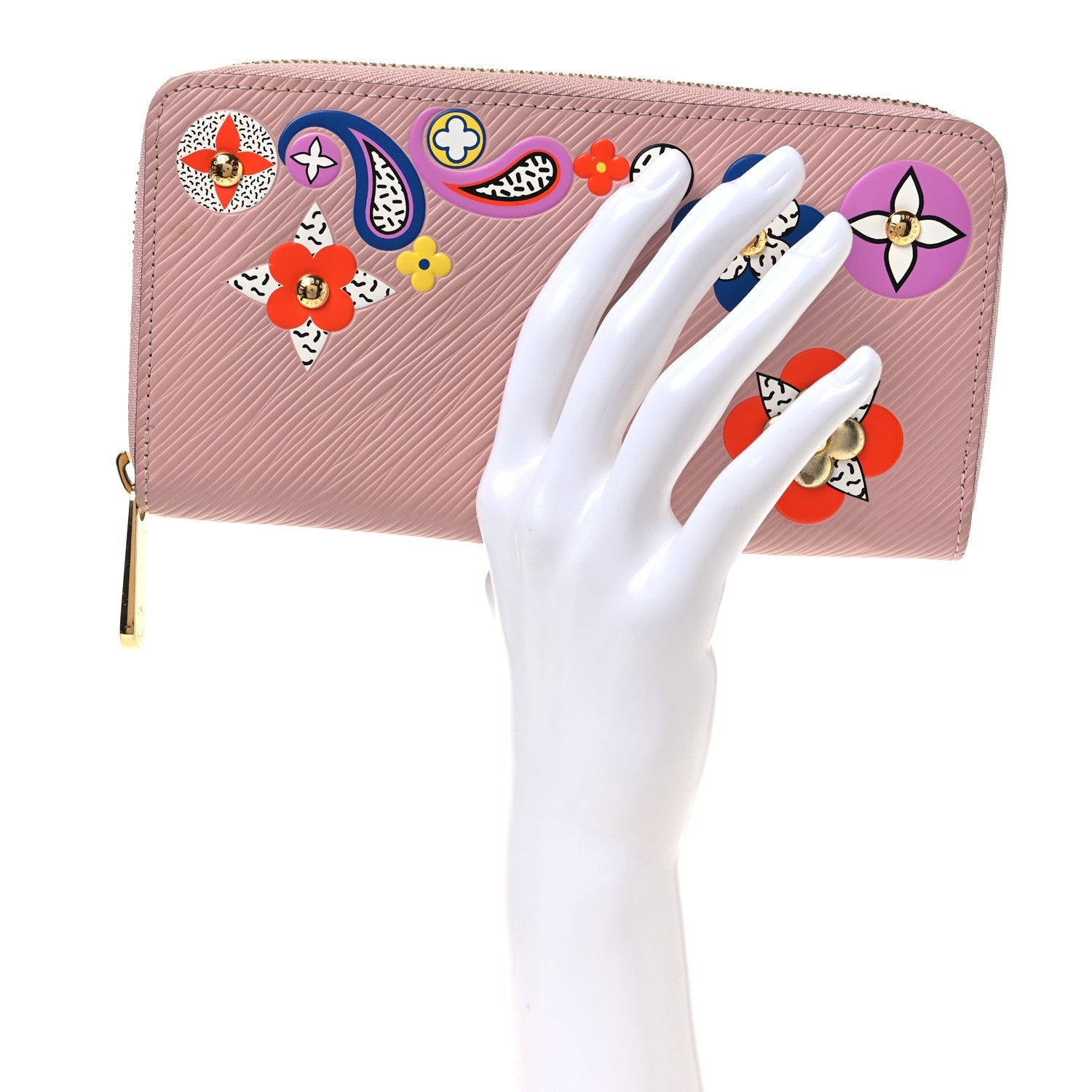 Epi Blooming Flowers Zippy Wallet Rose Ballerine