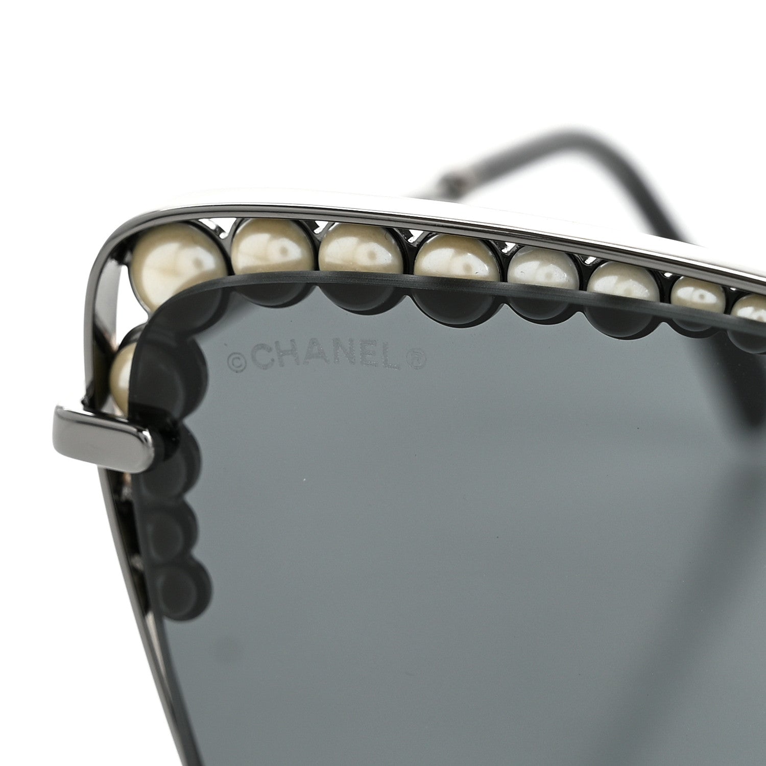 Square Frame Pearl Sunglasses 4235-H Dark Grey