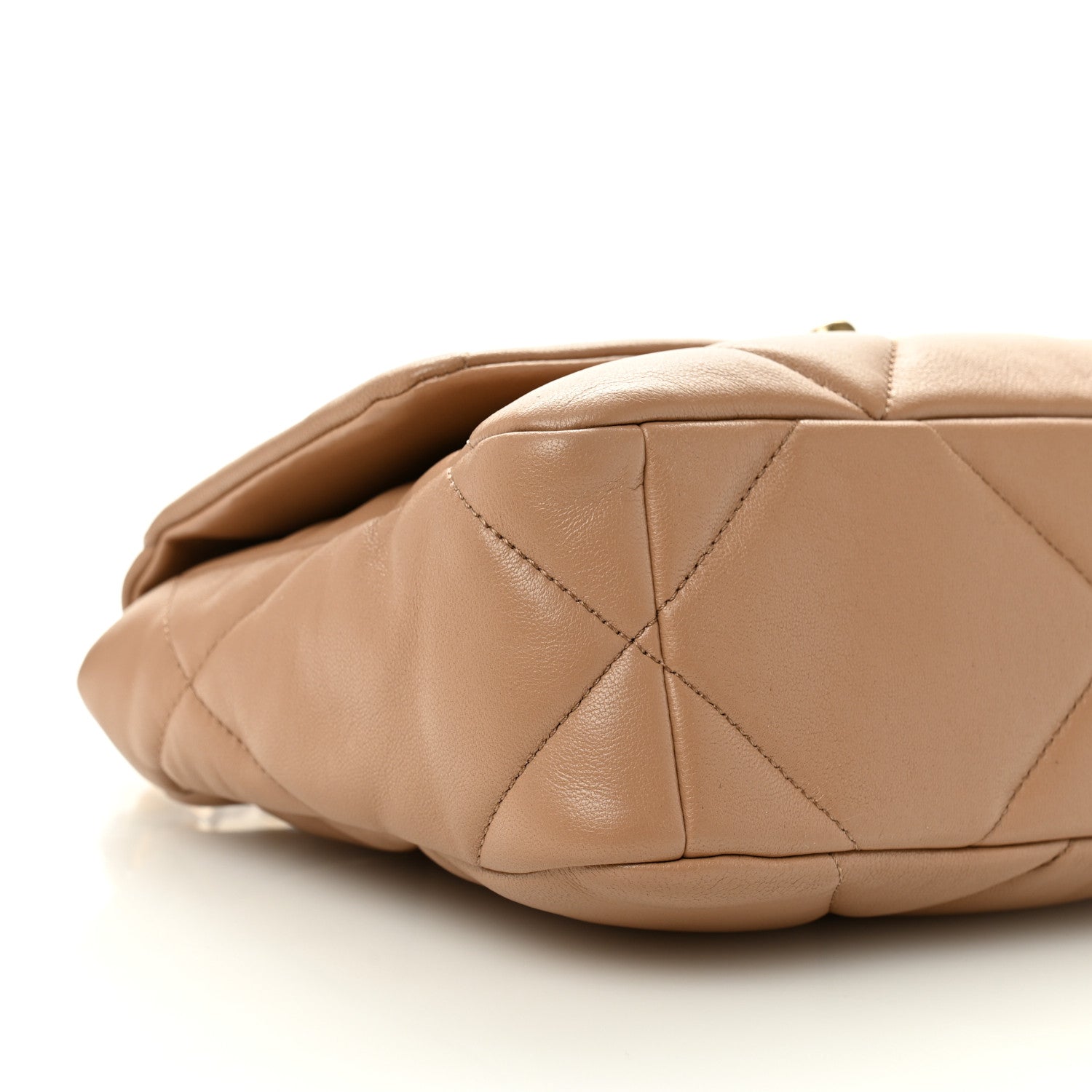 Lambskin Quilted Medium Chanel 19 Flap Dark Beige