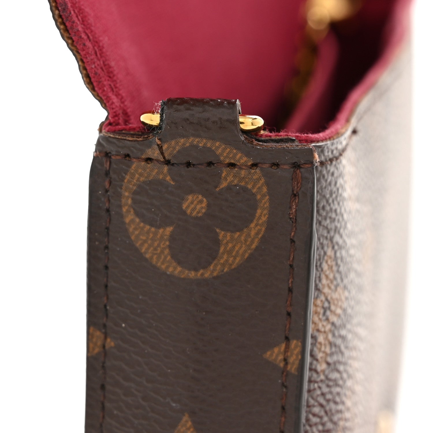 Monogram Pochette Felicie Chain Wallet Fuchsia
