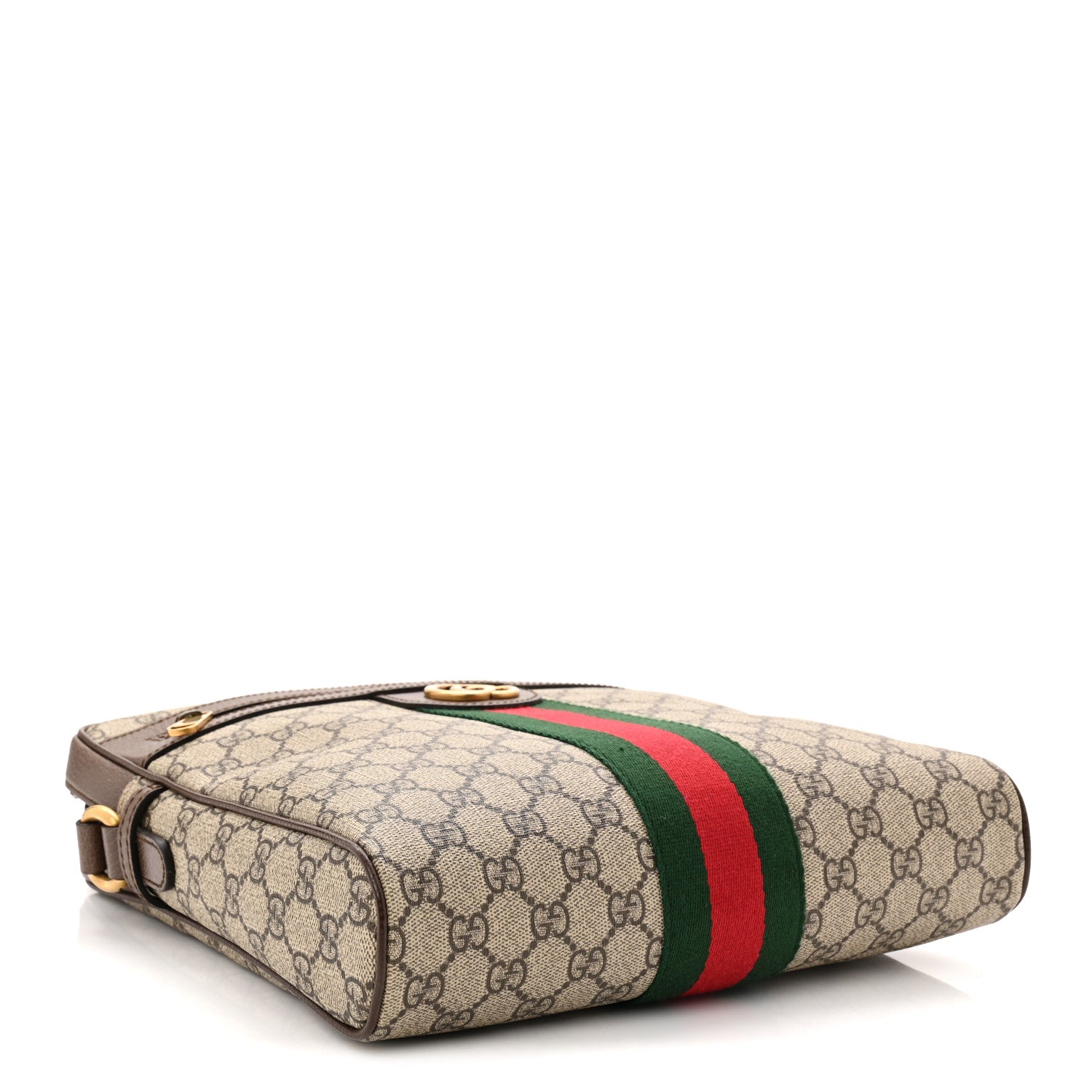 GG Supreme Monogram Web Medium Ophidia Messenger Bag Brown