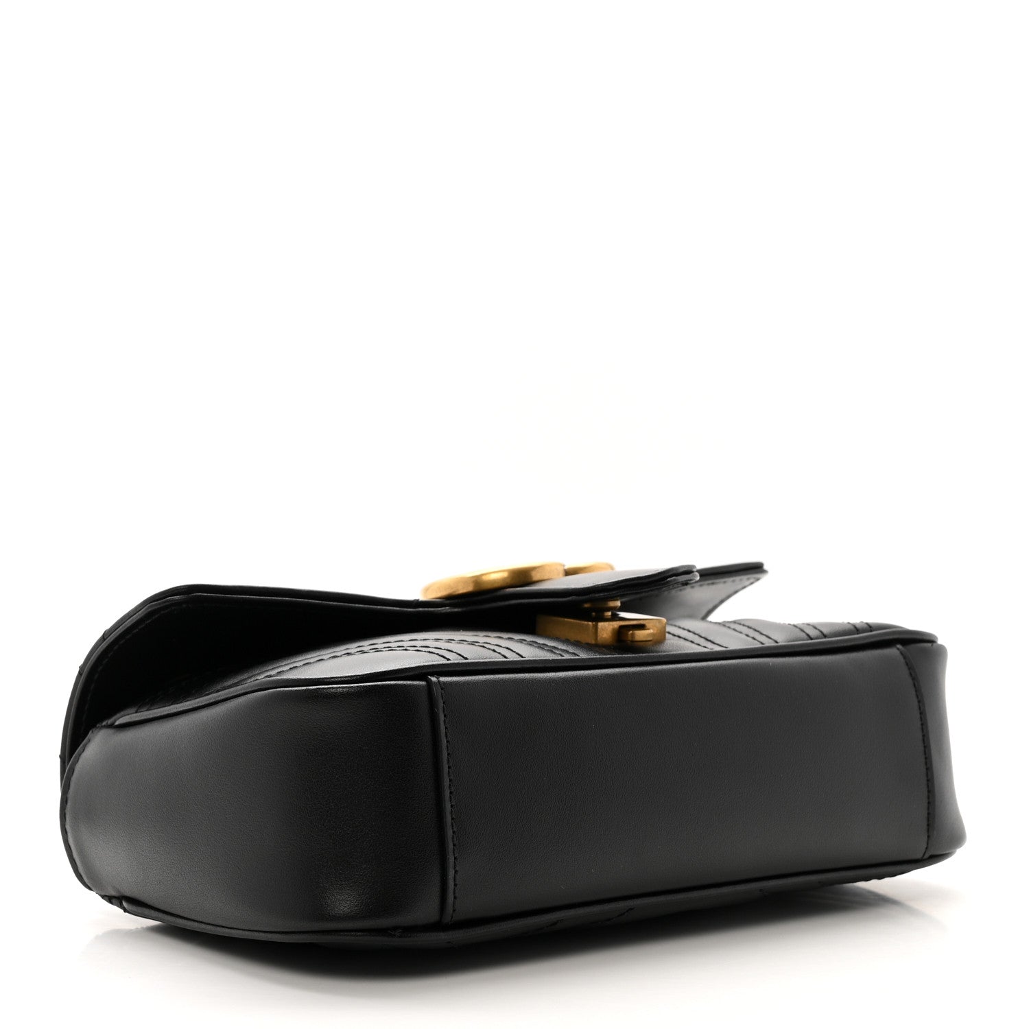 Calfskin Matelasse Mini GG Marmont Shoulder Bag Black