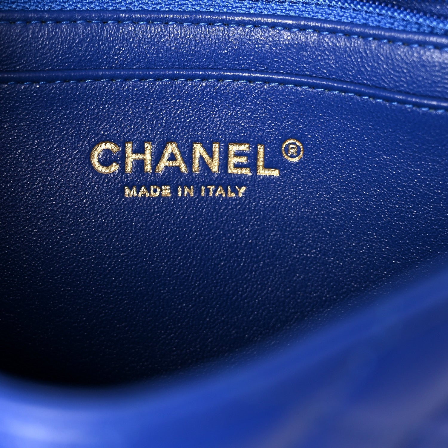Lambskin Quilted Mini Square Flap Blue