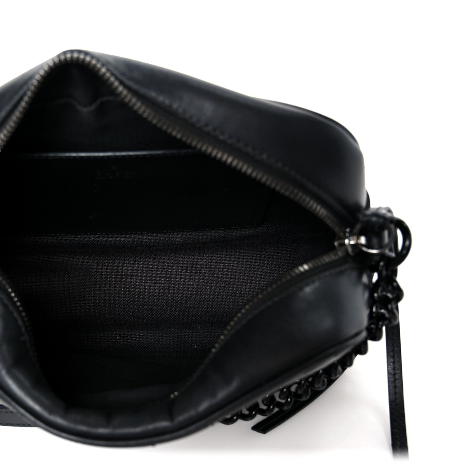 Calfskin Matelasse Monochrome Small GG Marmont Chain Shoulder Bag Black