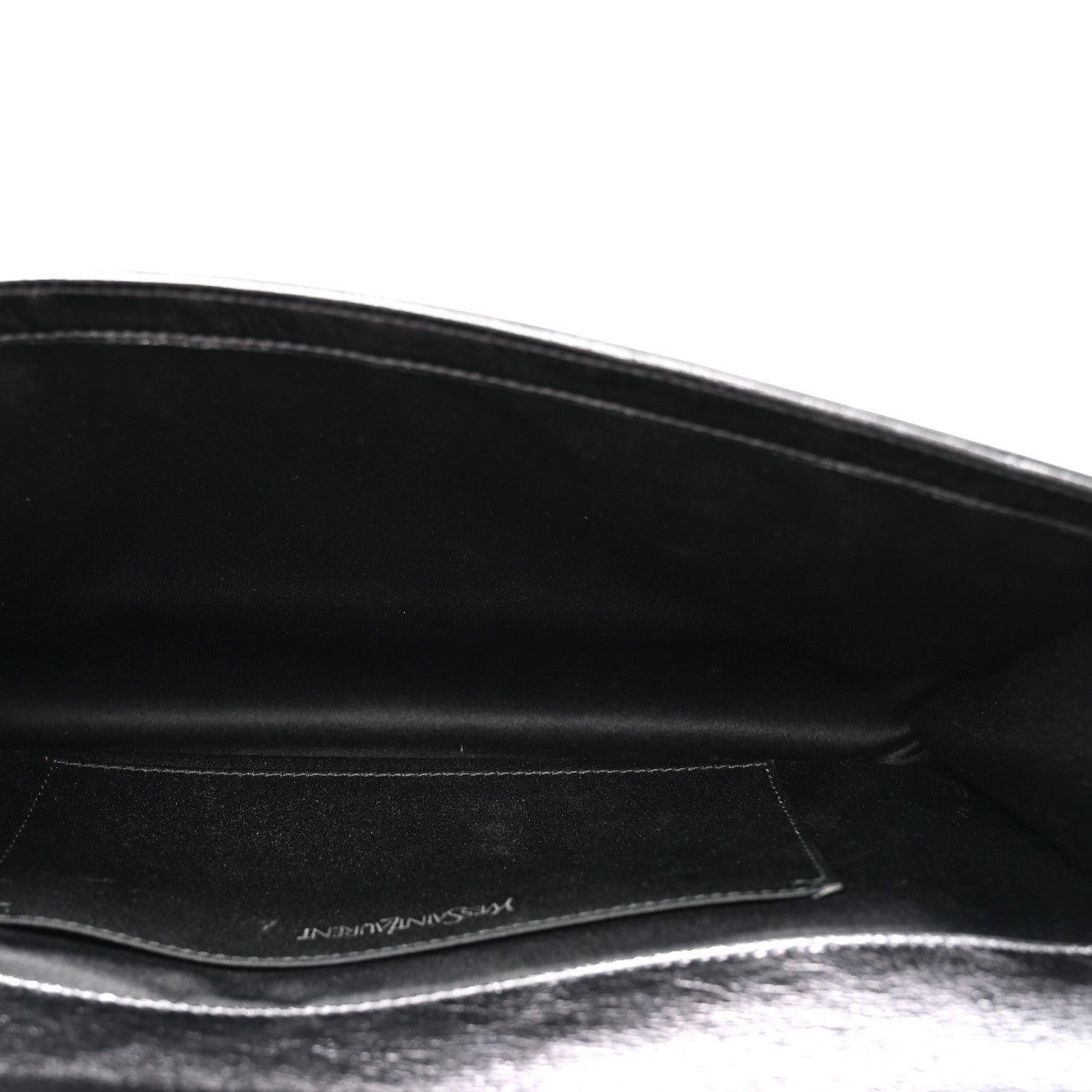 Metallic Calfskin Large Belle De Jour Clutch Dark Silver