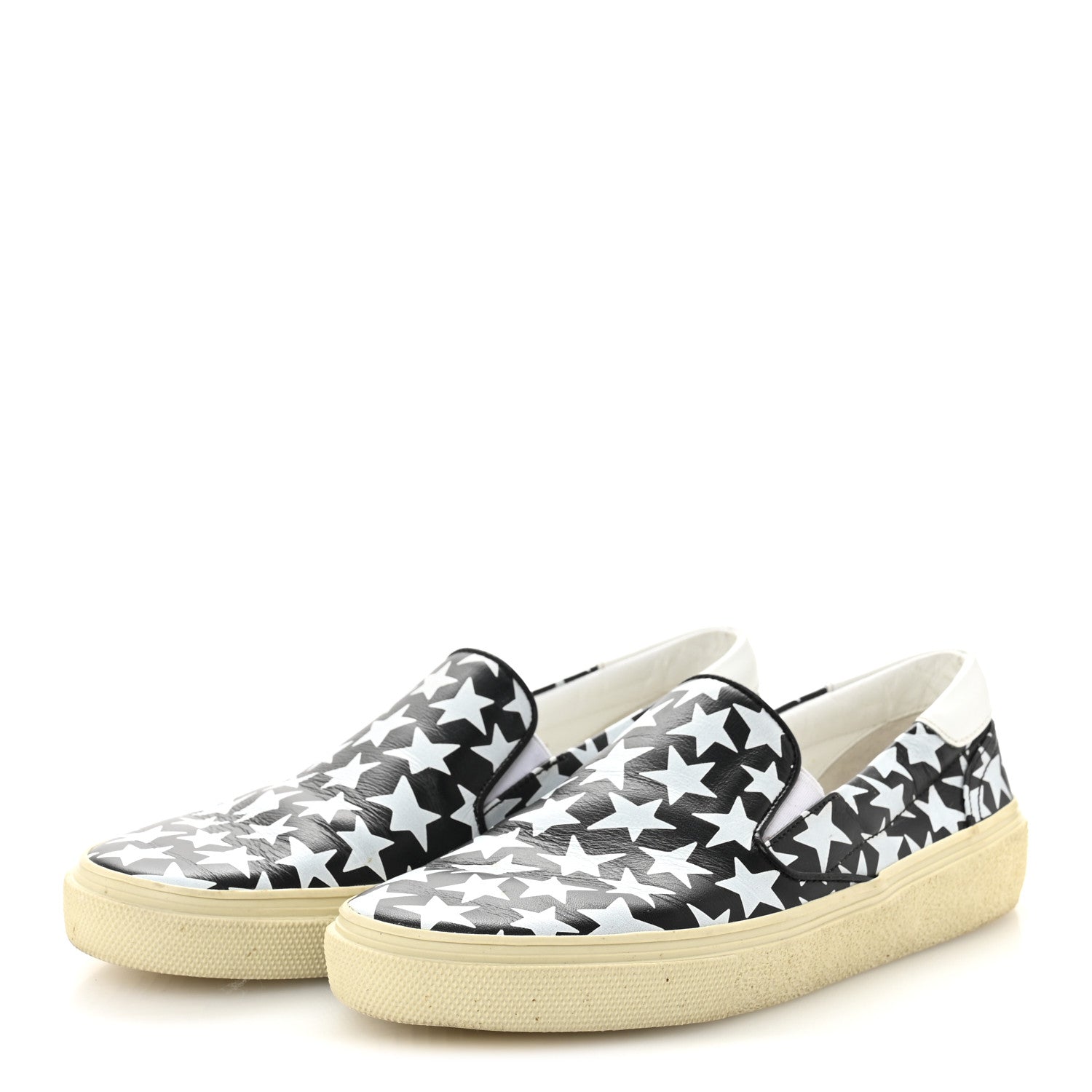 Calfskin Star Skate Slip On Sneakers 37 Black Blue Optique
