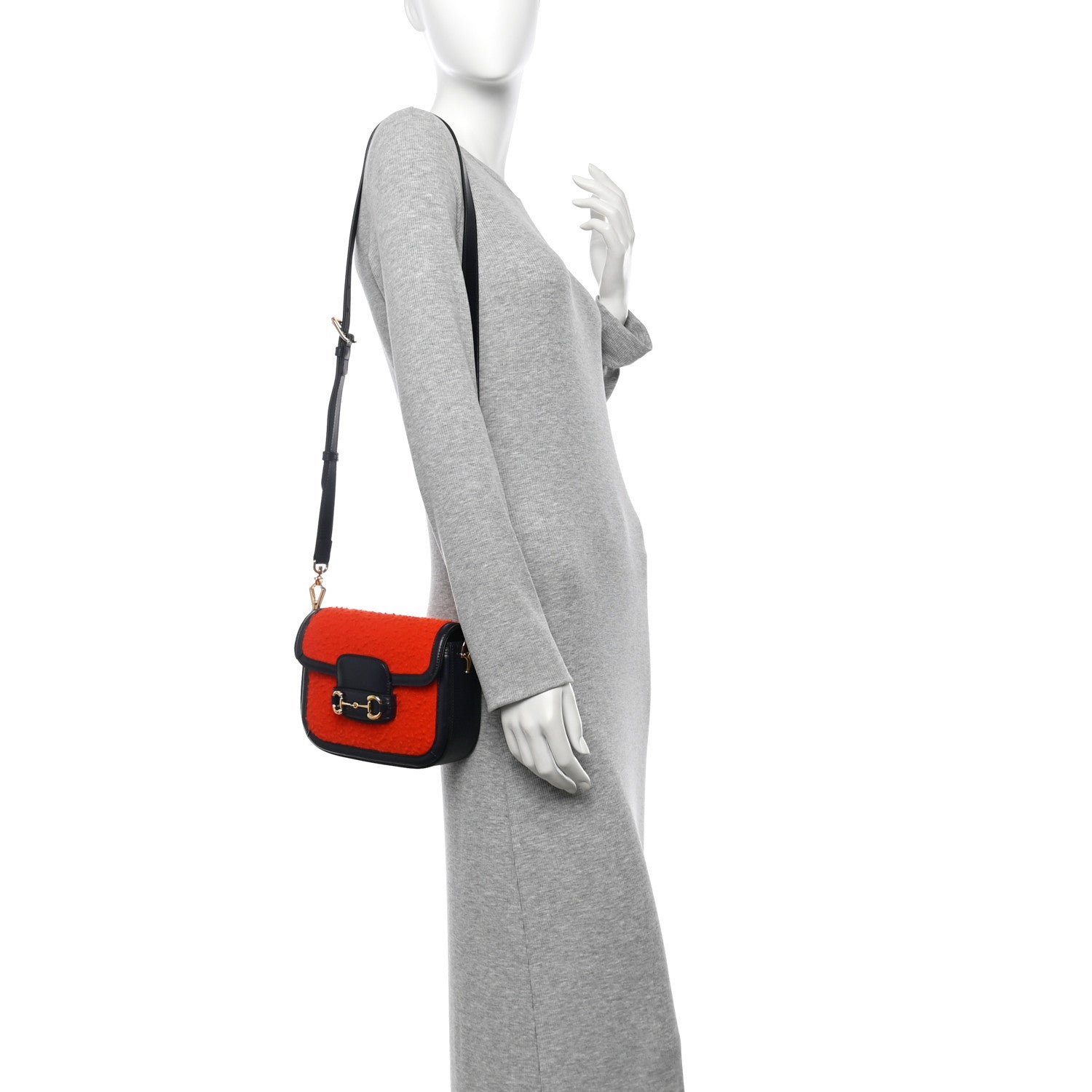 Casy Wool Azalea Calfskin Mini Horsebit 1955 Shoulder Bag Bitter Sweet Blue