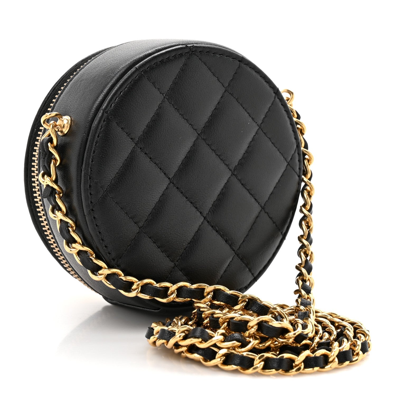 Lambskin Mini Camellia Bouquet Clutch With Chain Black Gold