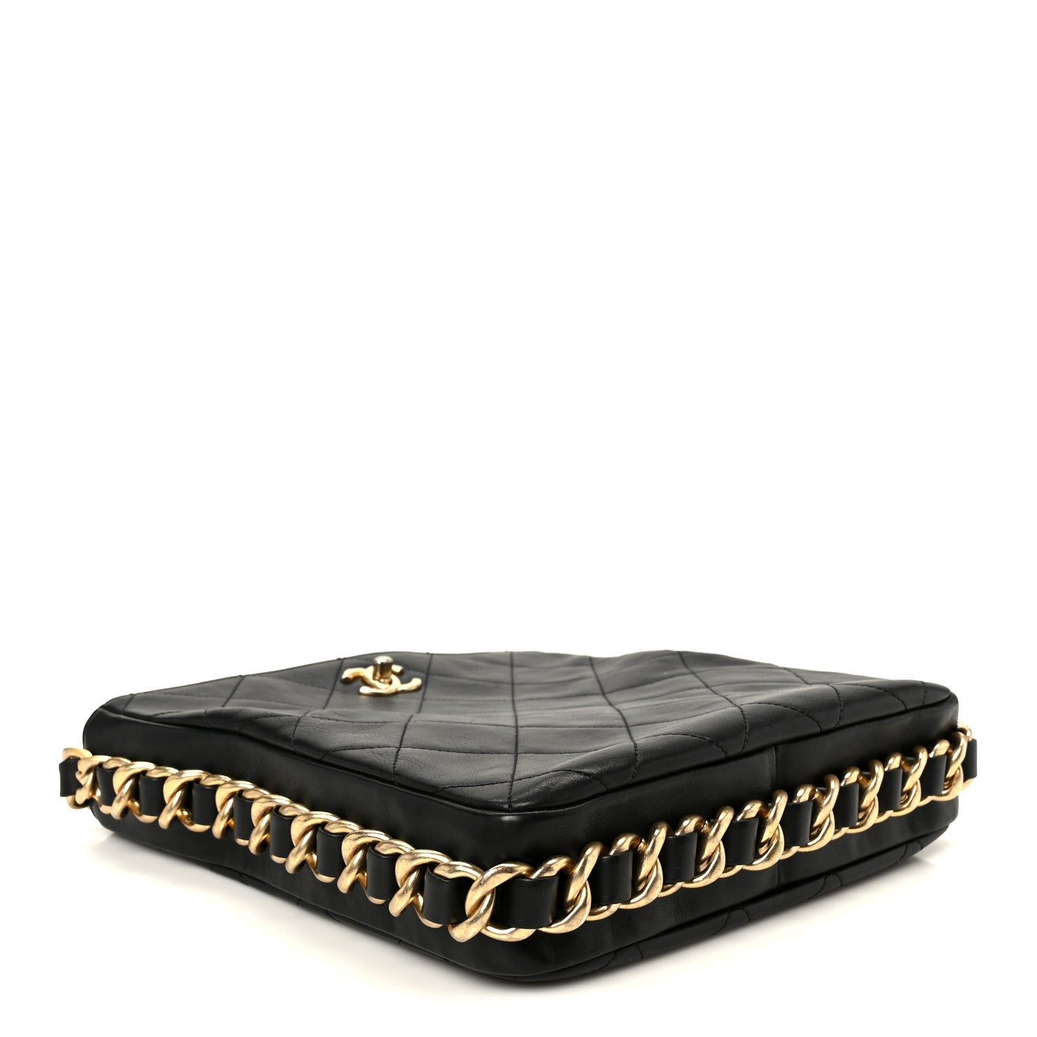 Lambskin Quilted Multi Chain Hobo Black