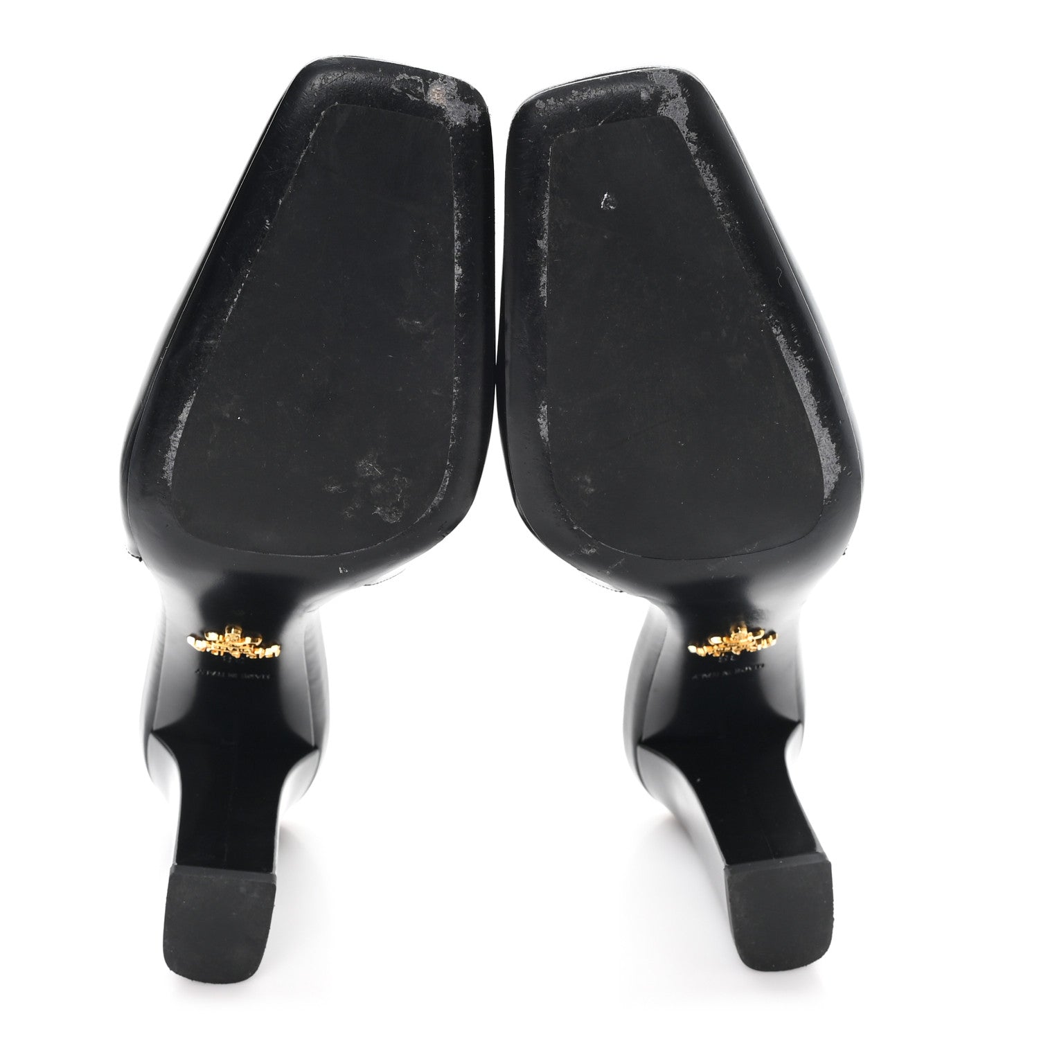 Patent Calfskin Square Toe 85mm Slingback Pumps 38 Black