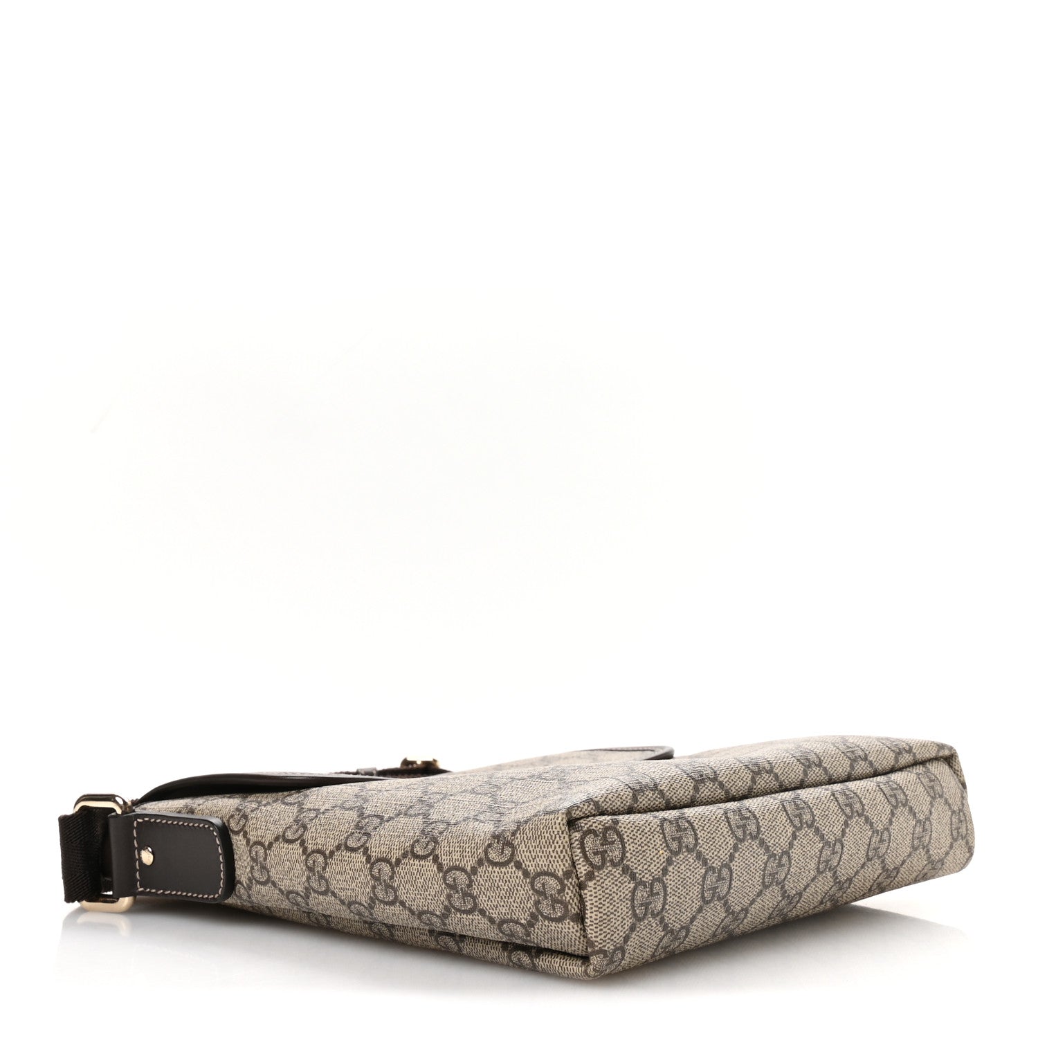 GG Supreme Monogram Selleria Calfskin Small Flap Messenger Bag Beige Ebony Cocoa Dark Chocolate